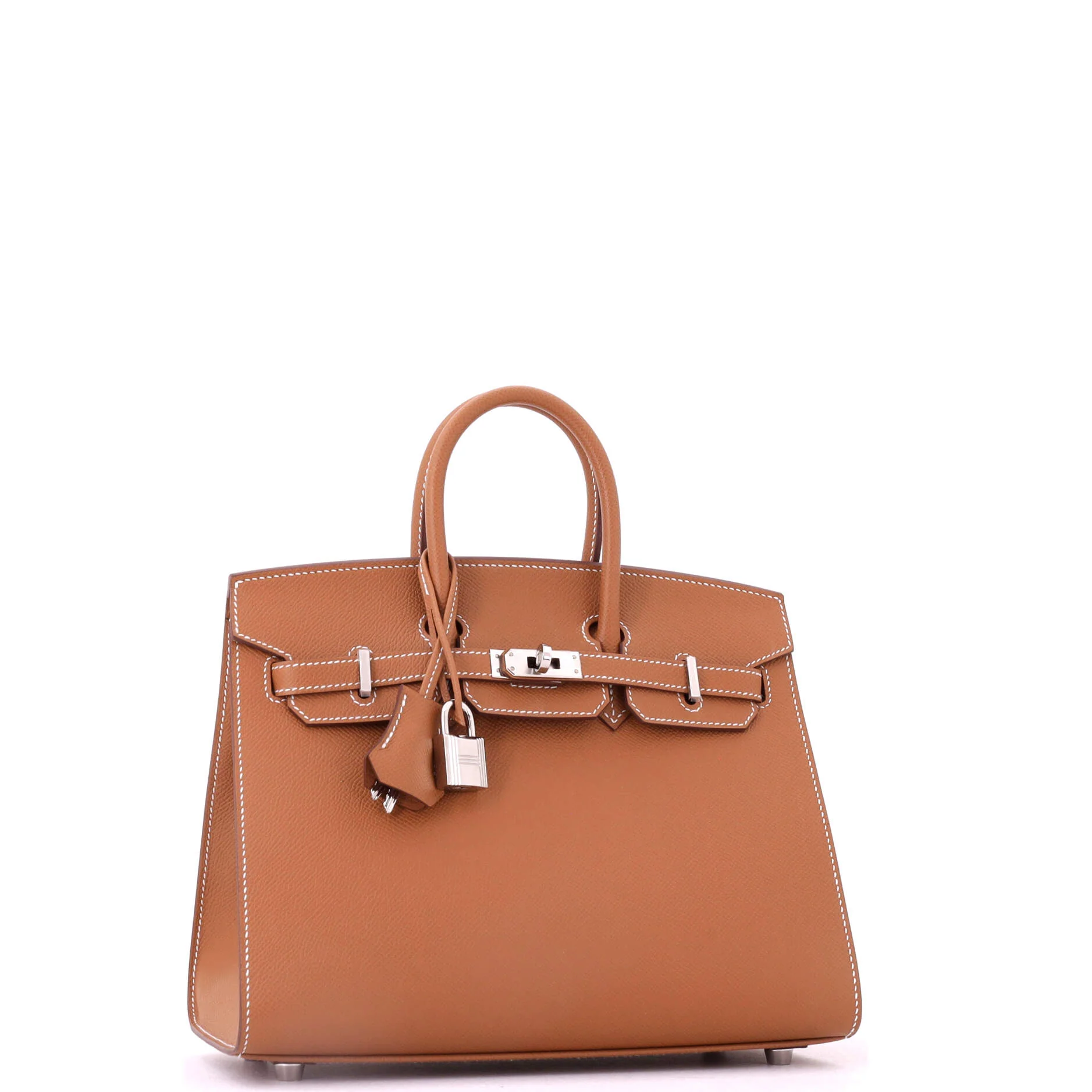 Birkin Sellier Bag Gold Epsom with Palladium Hardware 25 - Image 3
