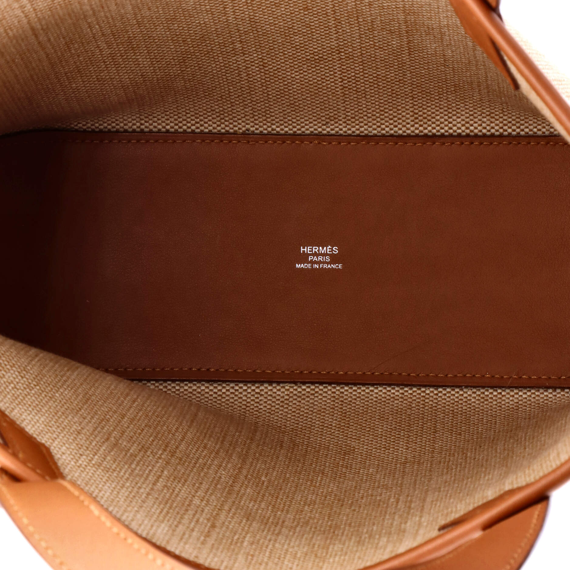 Cabas H en Biais Tote Canvas with Leather 27 - Image 5