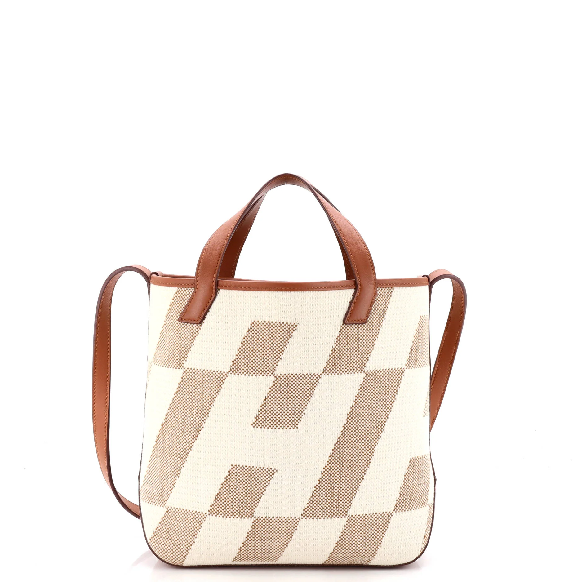 Cabas H en Biais Tote Canvas with Leather 27