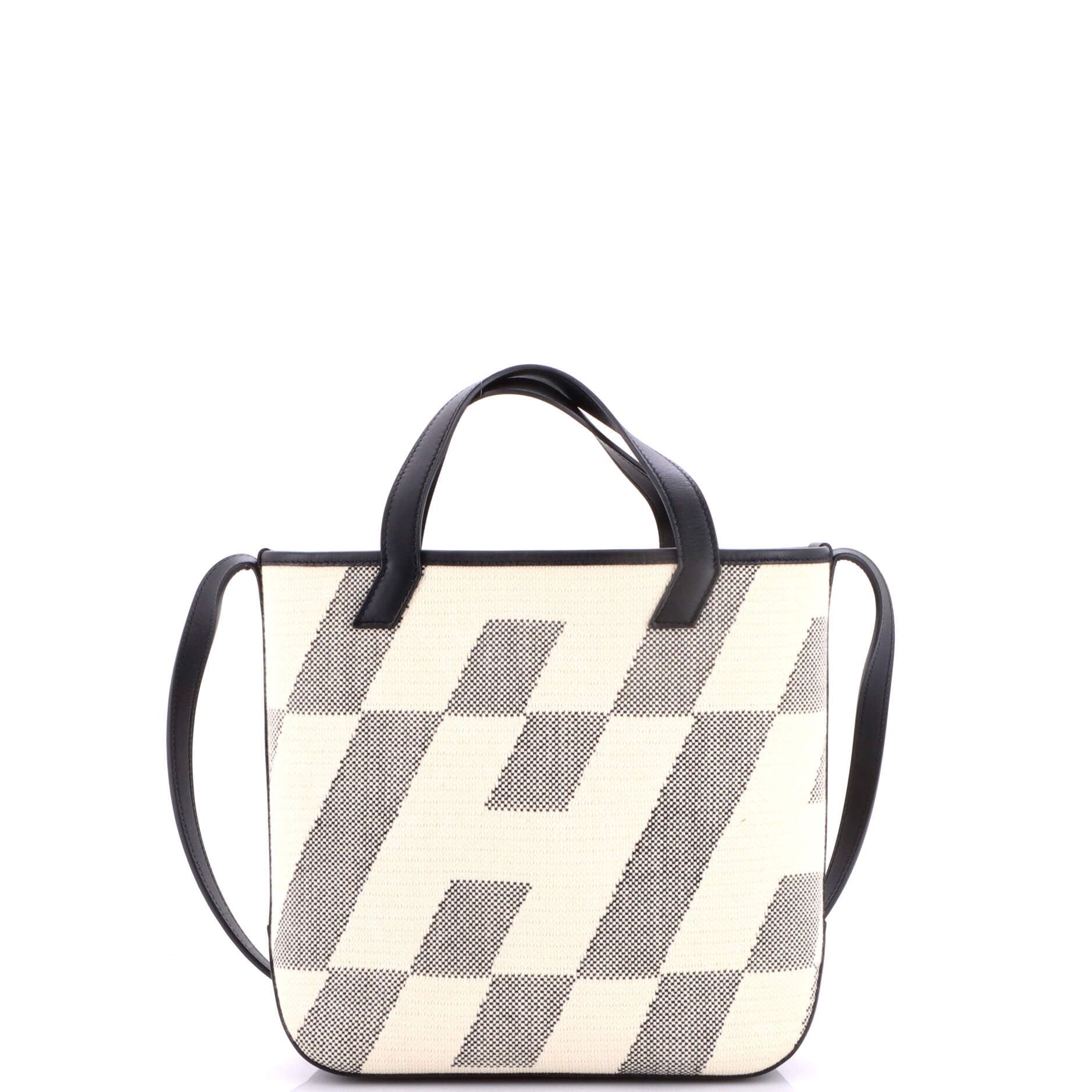 Cabas H en Biais Tote Canvas with Leather 27 - Image 3