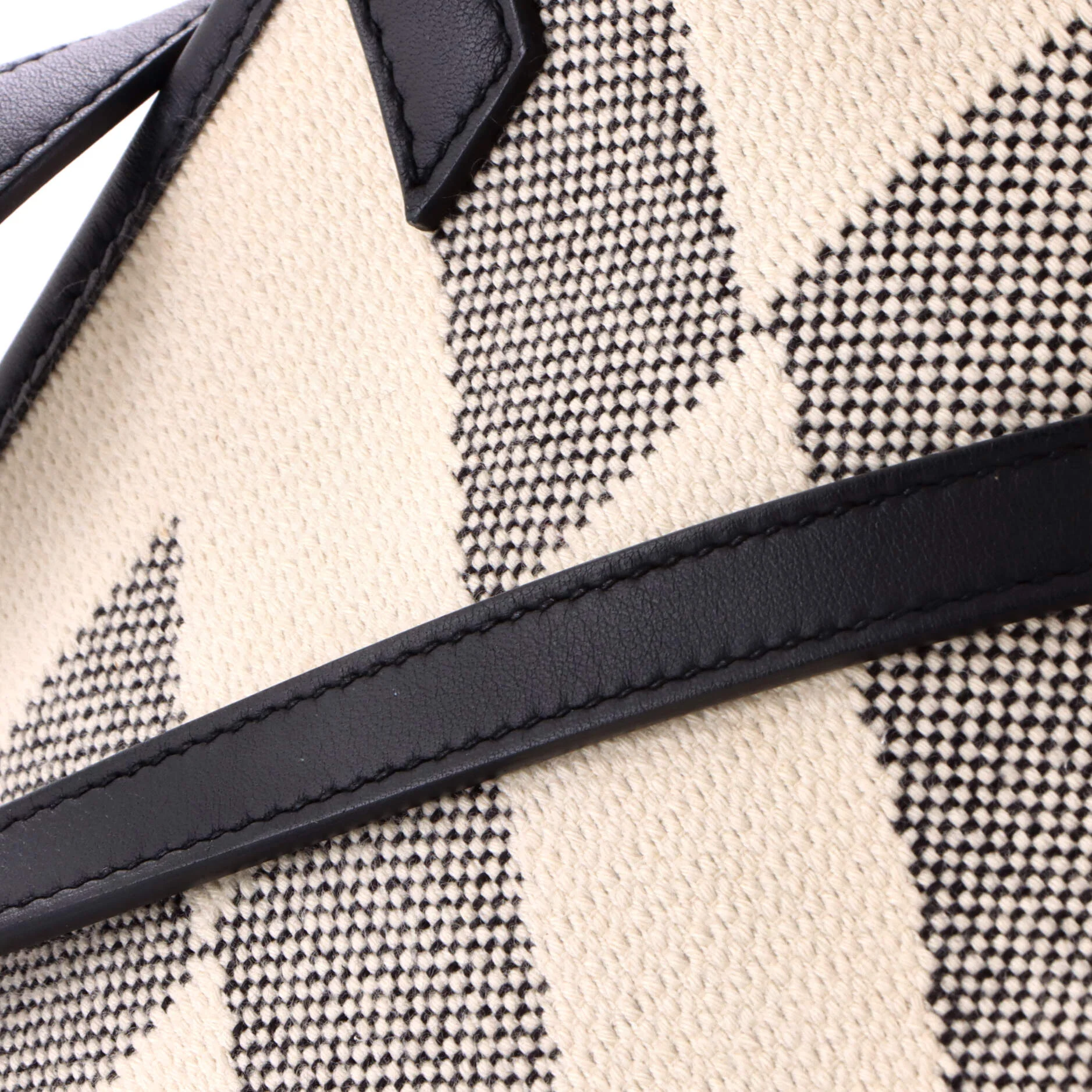 Cabas H en Biais Tote Canvas with Leather 27 - Image 7
