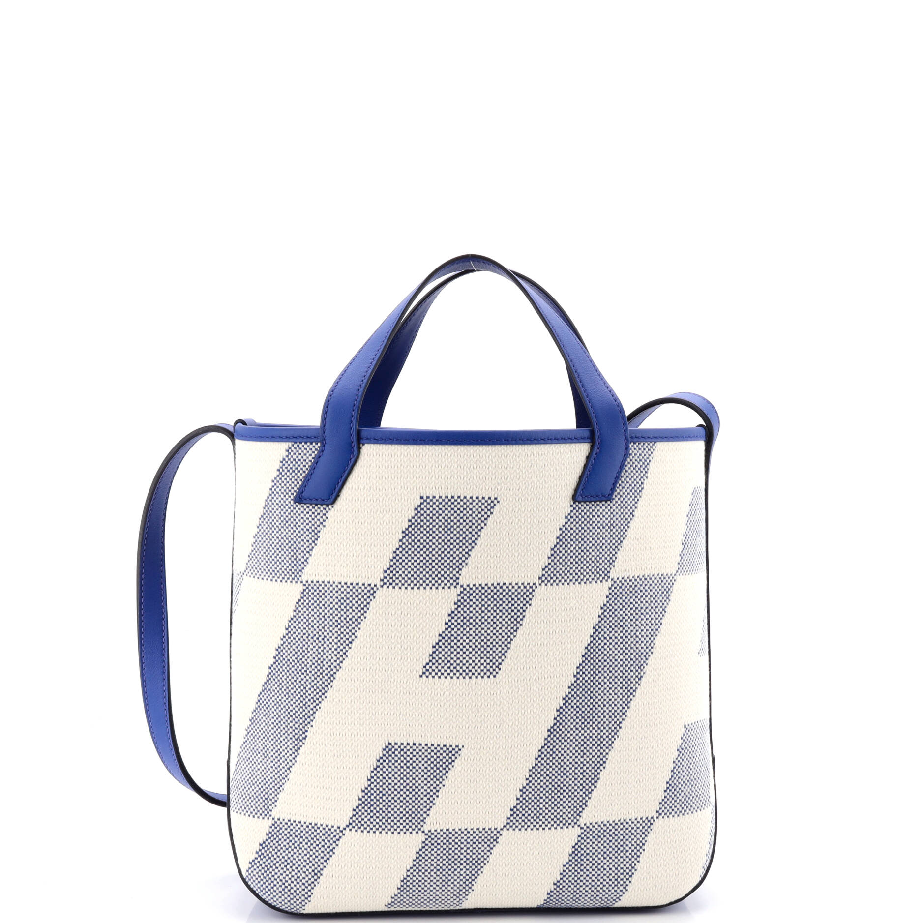 Cabas H en Biais Tote Canvas with Leather 27