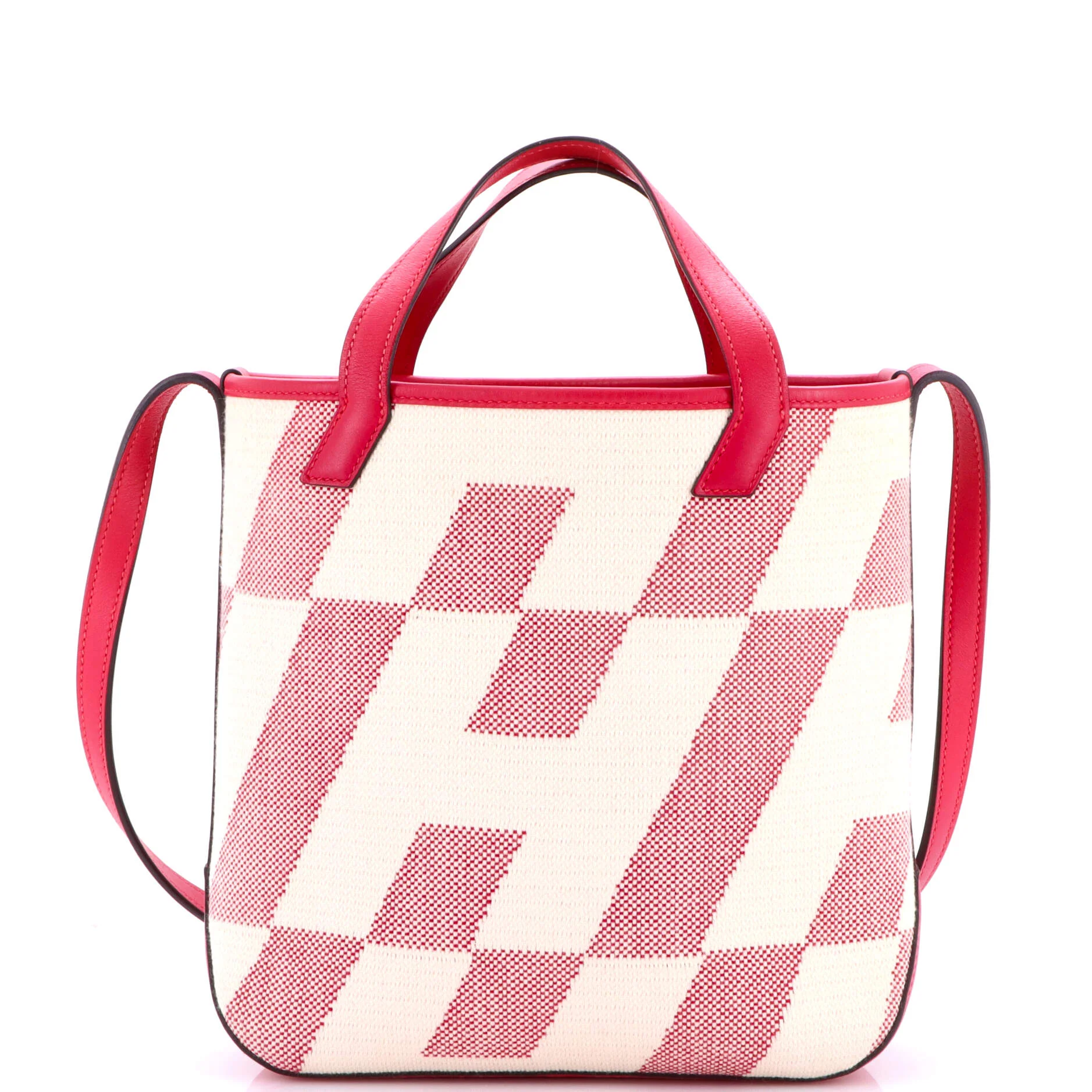 Cabas H en Biais Tote Canvas with Leather 27