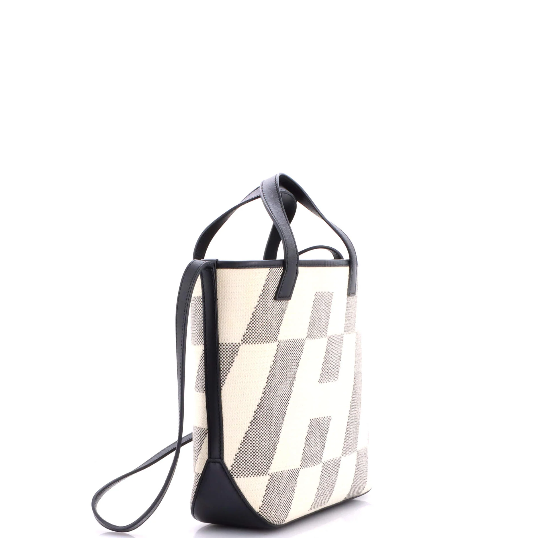 Cabas H en Biais Tote Canvas with Leather 27 - Image 2