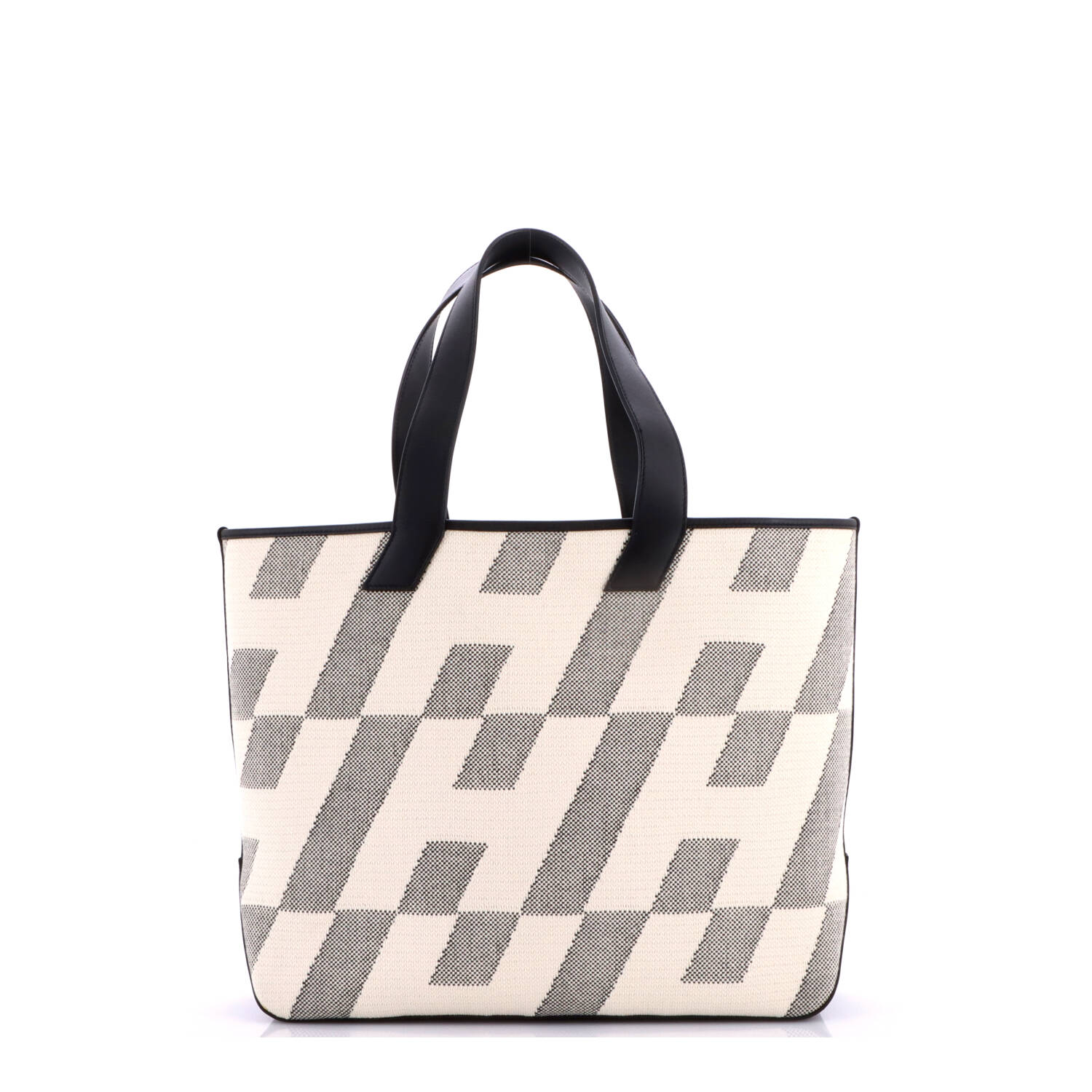 Cabas H en Biais Tote Canvas with Leather 40 - Image 3