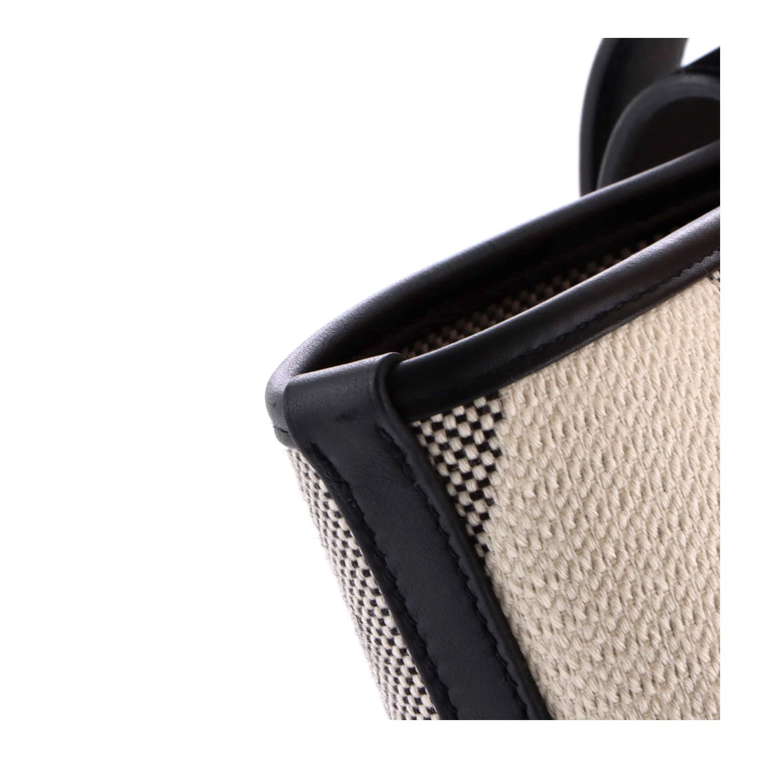 Cabas H en Biais Tote Canvas with Leather 40 - Image 7