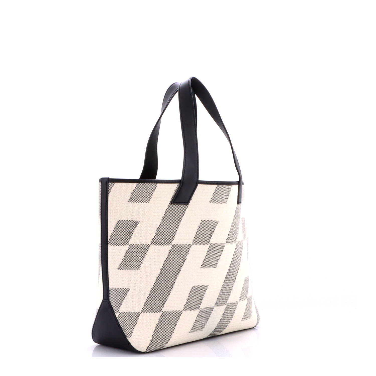 Cabas H en Biais Tote Canvas with Leather 40 - Image 2