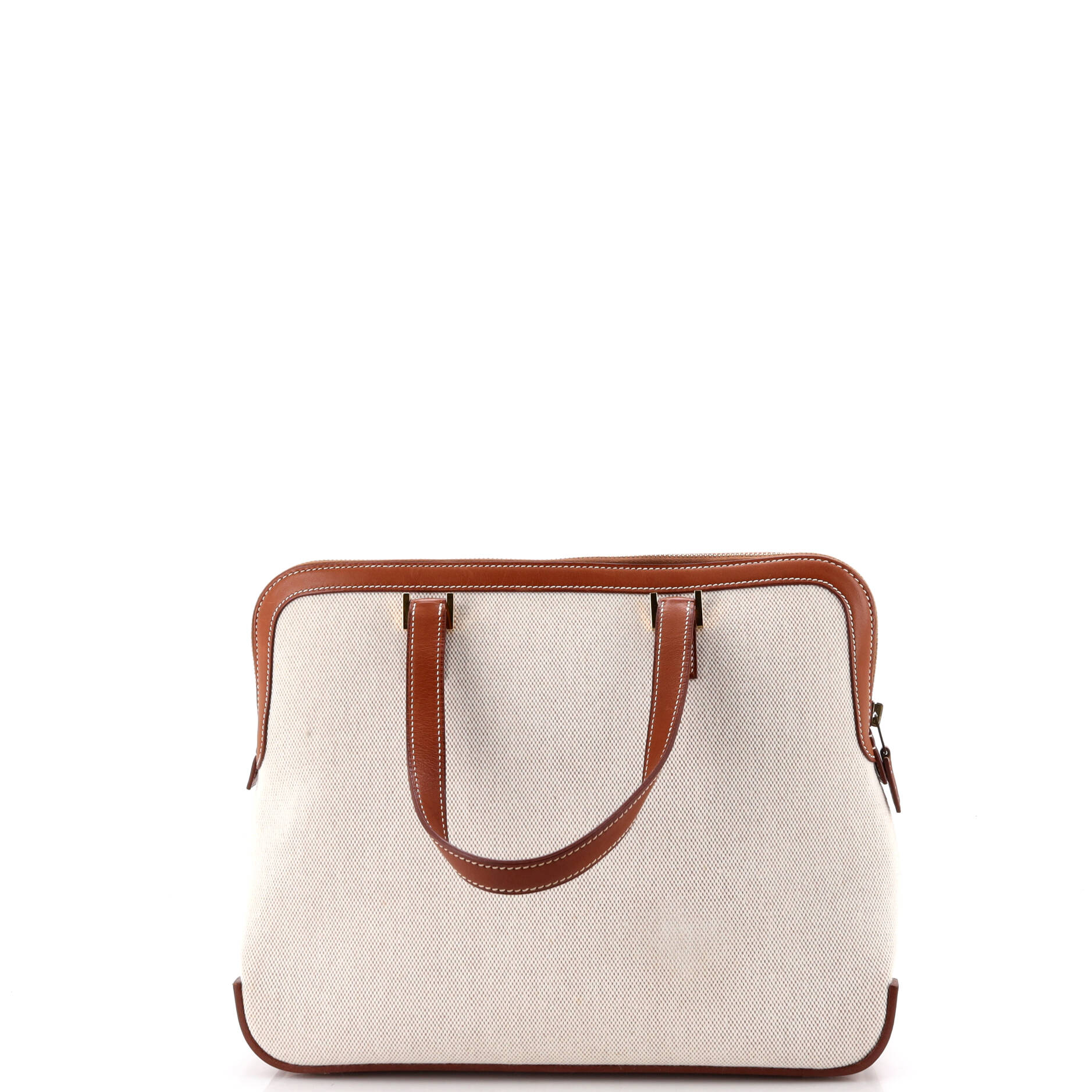 Escapada Handbag Toile with Leather - Image 3