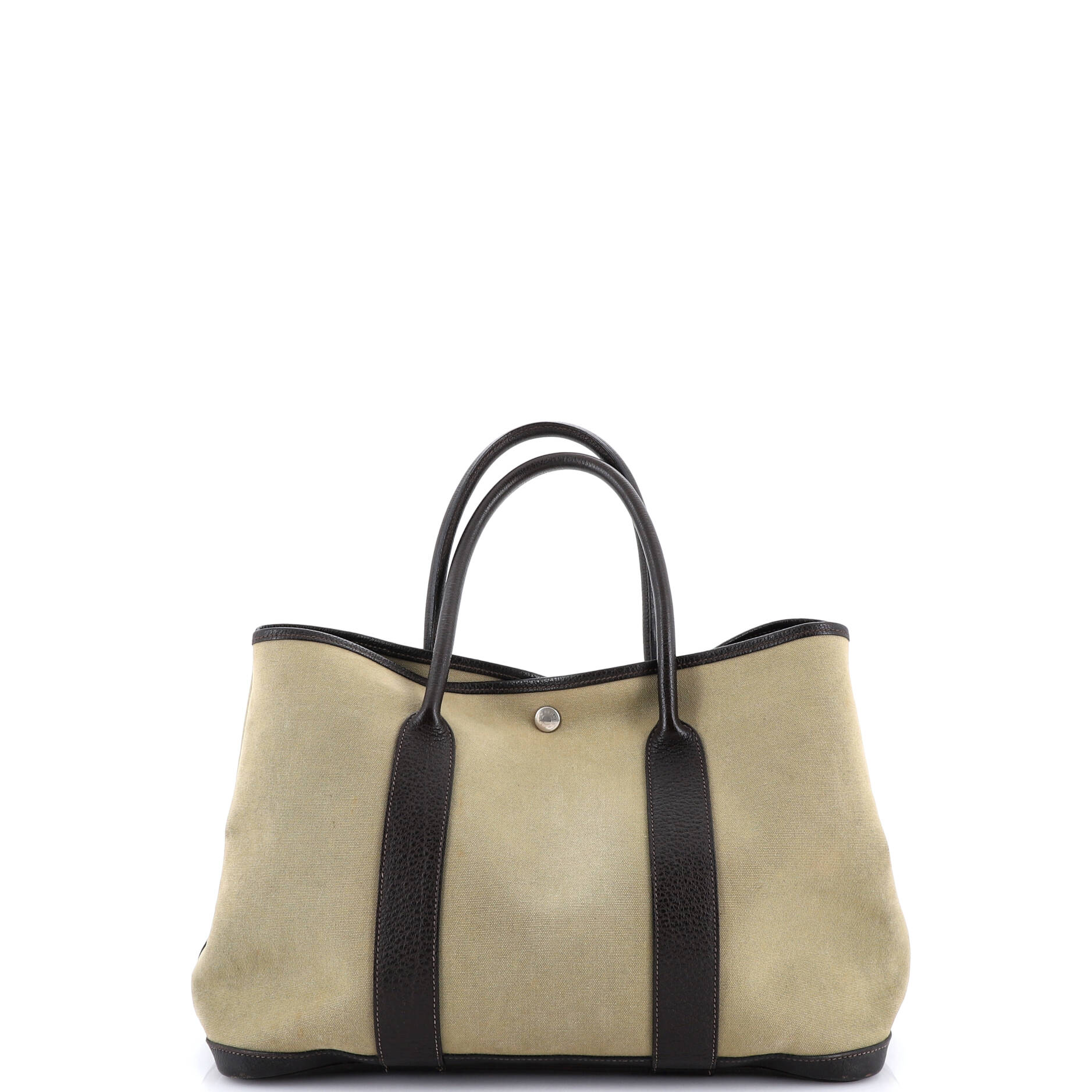 Garden Party Tote Toile and Leather 36 - Image 3