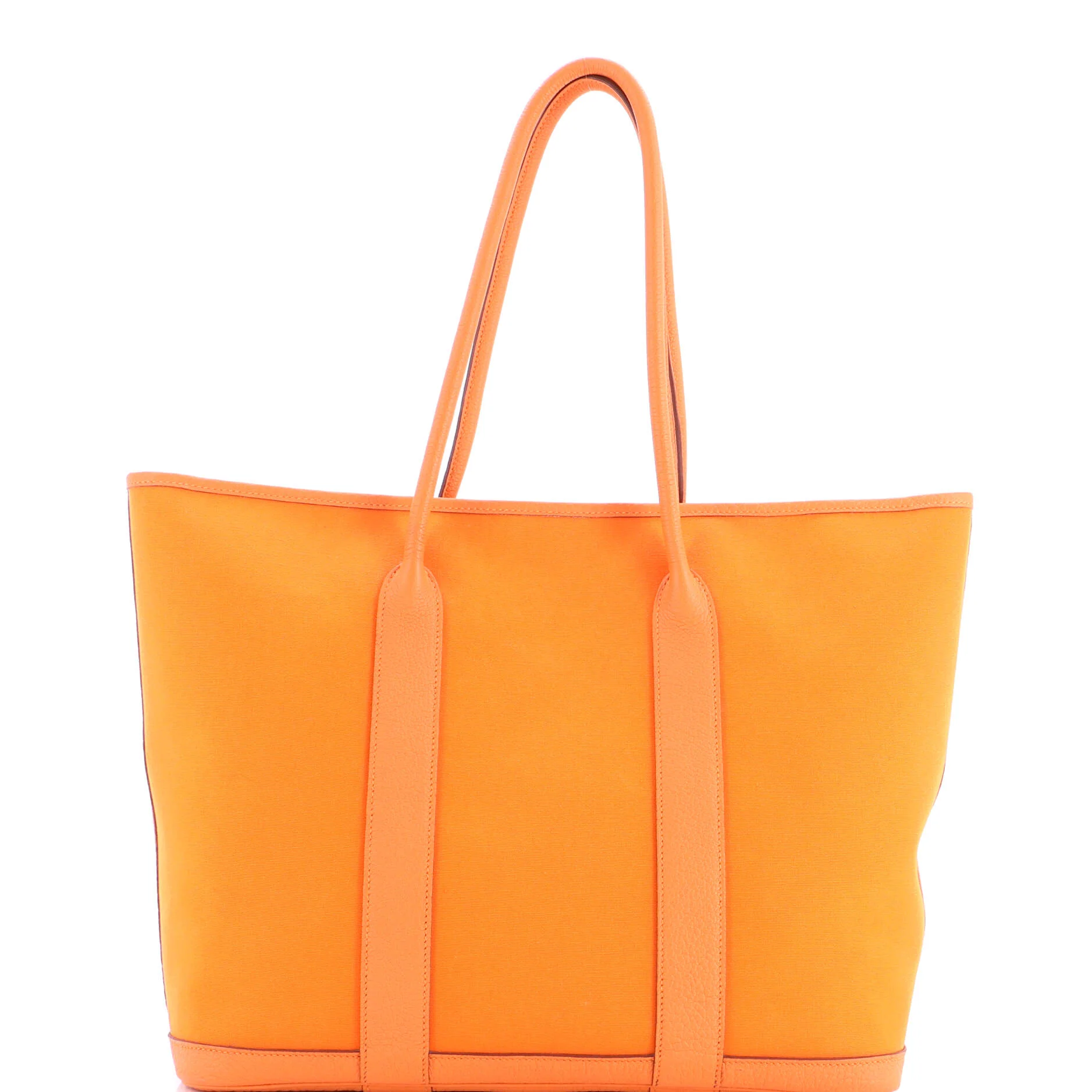 Garden Party Zip Tote Toile and Leather 36