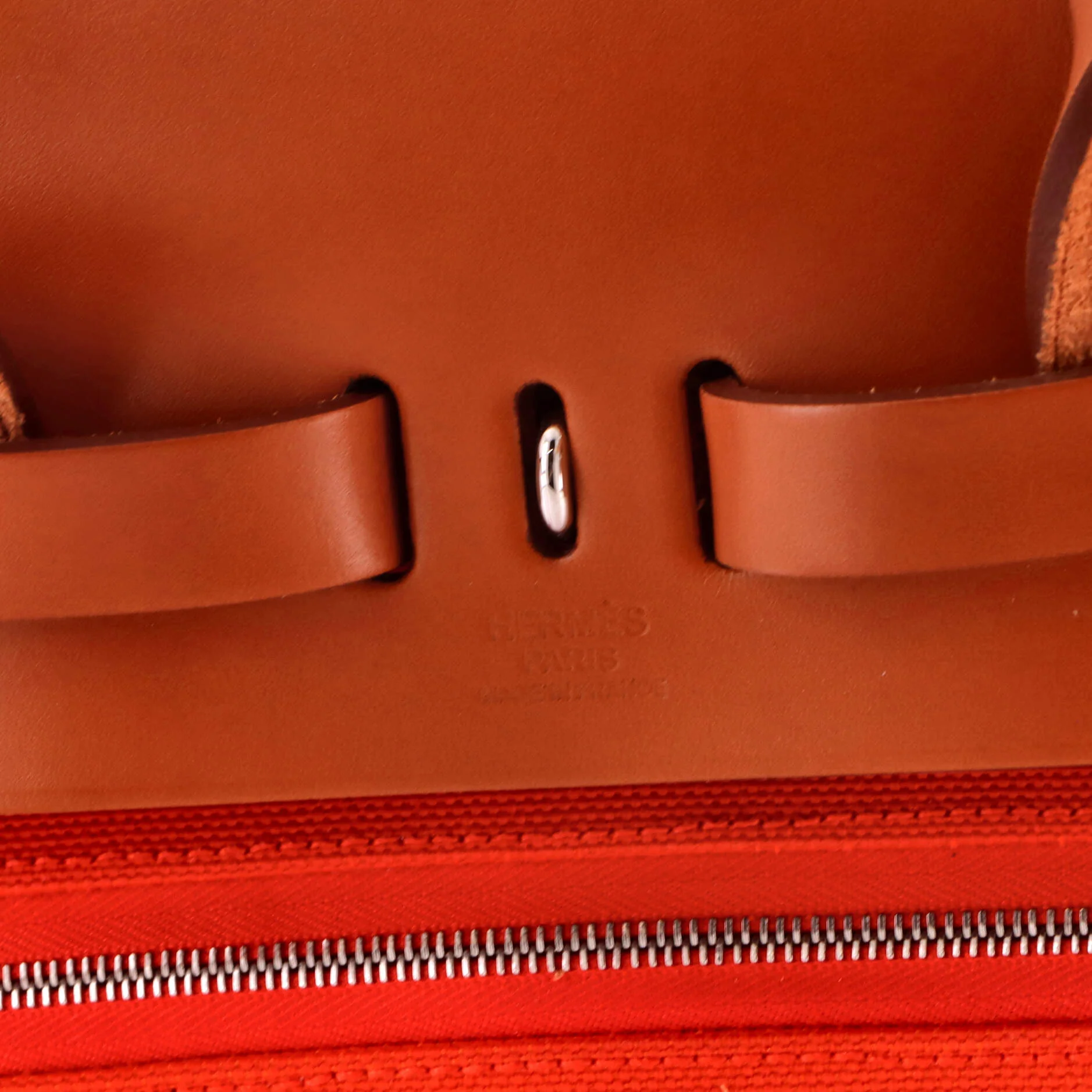 Herbag A Dos Zip Backpack Toile and Leather - Image 8