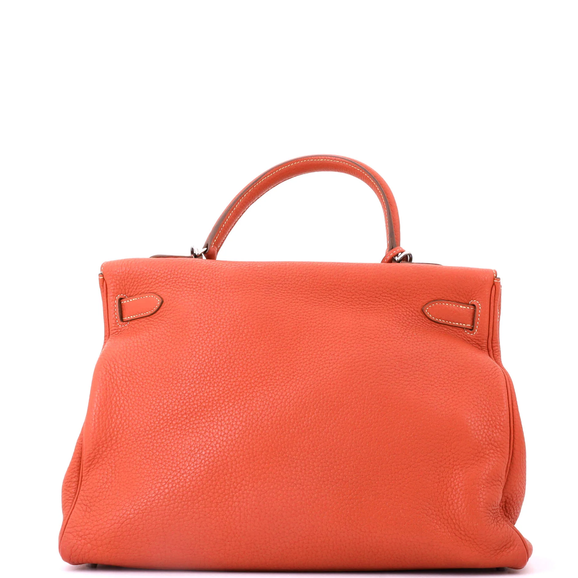 Kelly Amazone Handbag Sanguine Clemence with Palladium Hardware 35 - Image 3