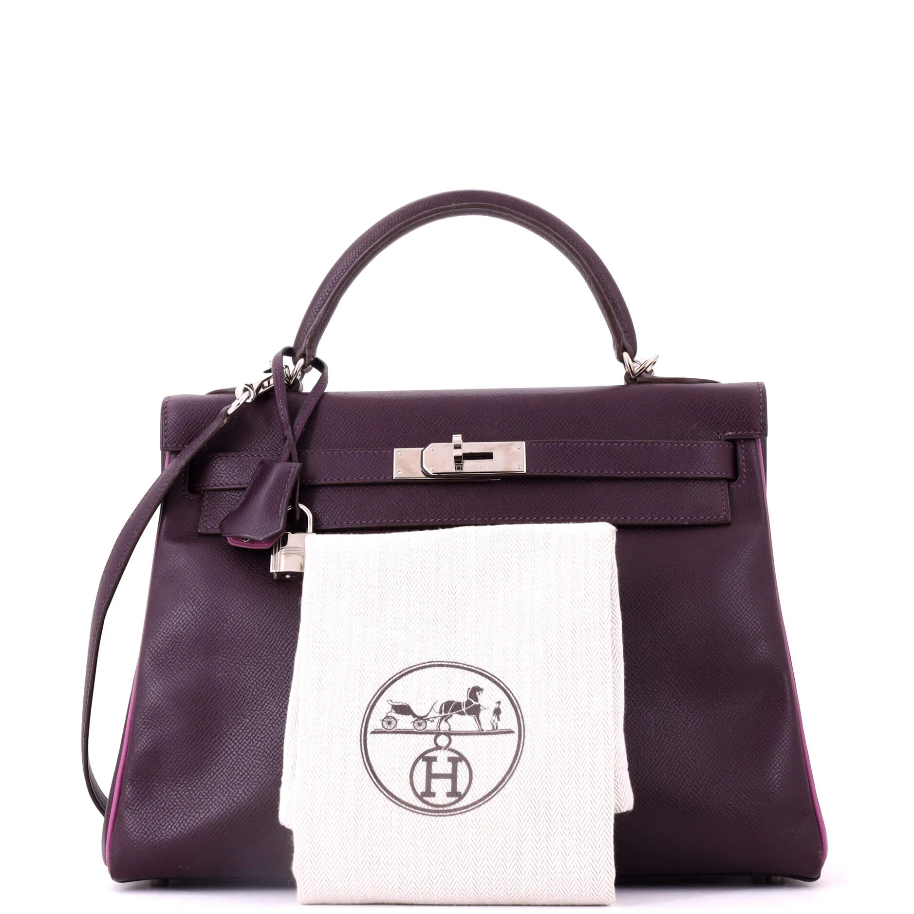 Kelly Handbag Bicolor Epsom with Palladium Hardware 32 - Image 2