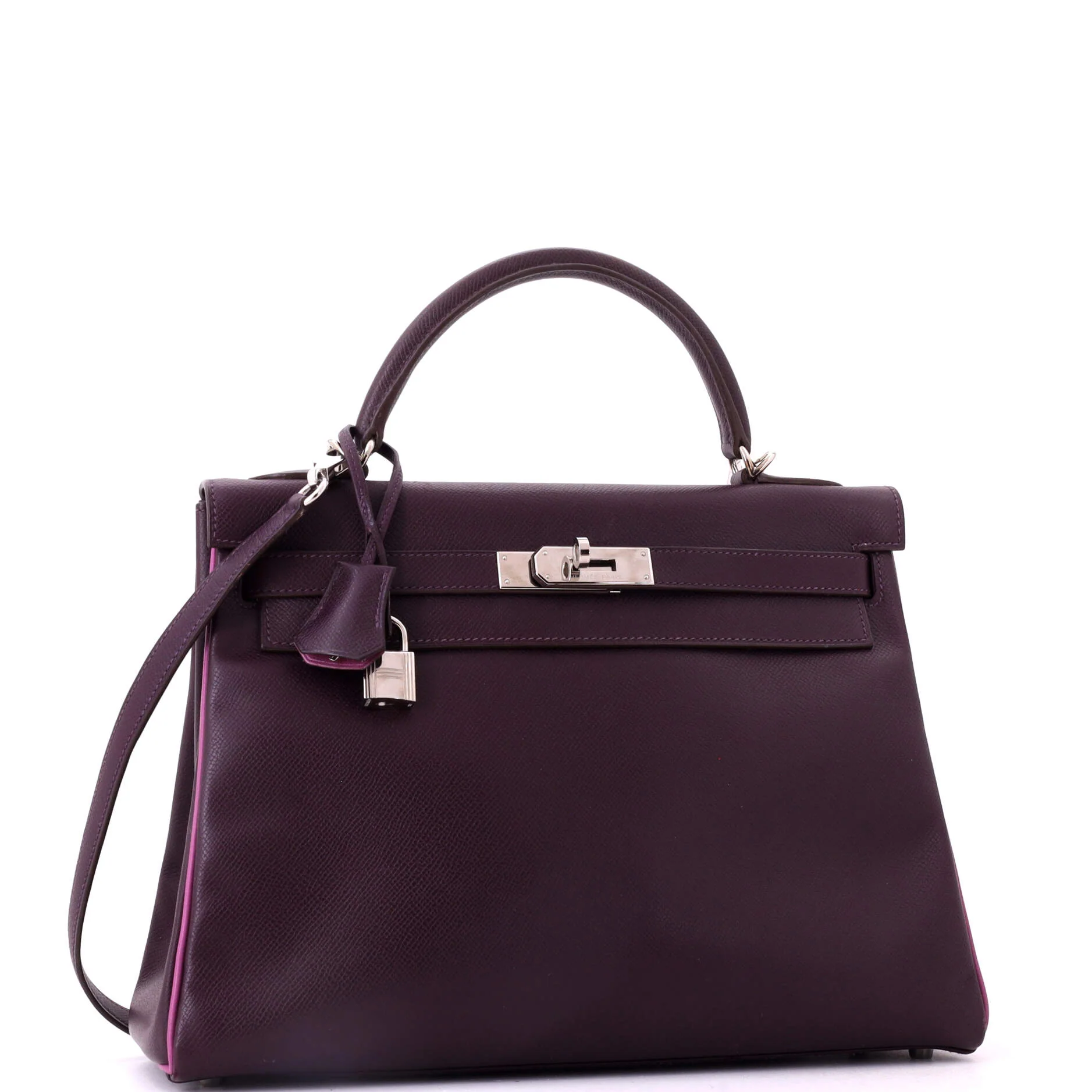 Kelly Handbag Bicolor Epsom with Palladium Hardware 32 - Image 3