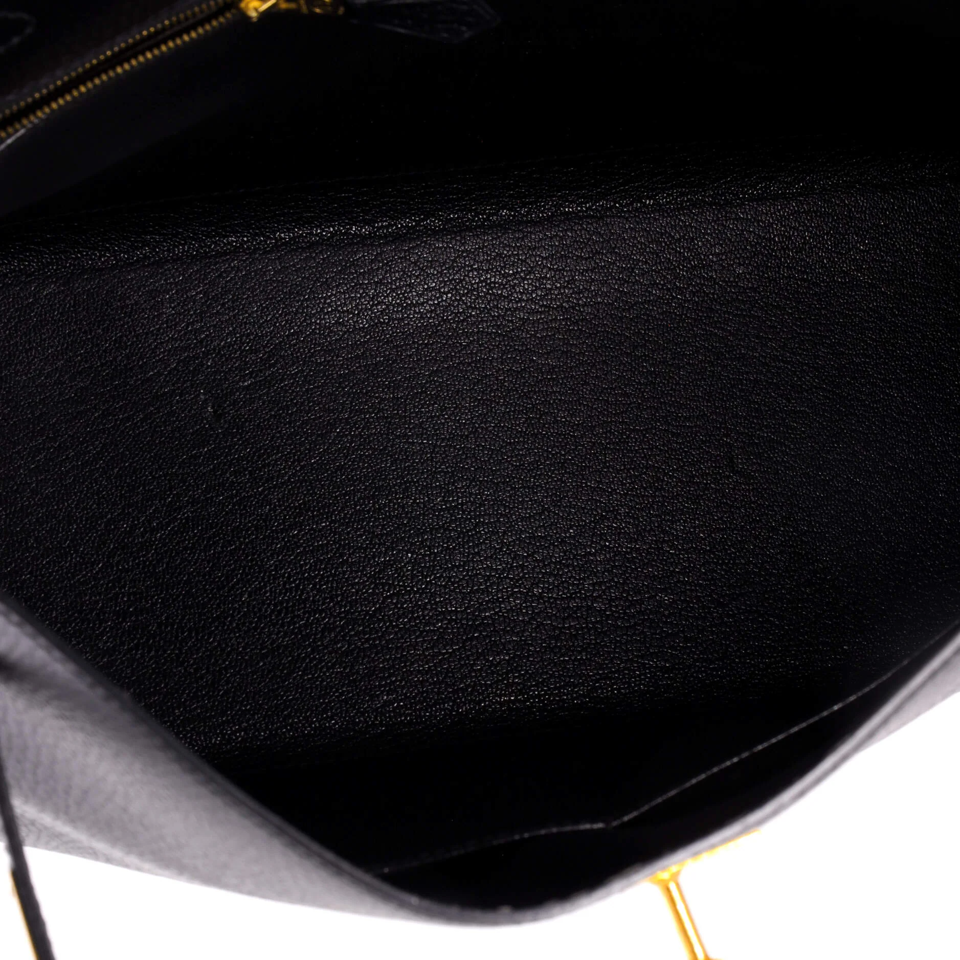 Kelly Handbag Noir Ardennes with Gold Hardware 32 - Image 6