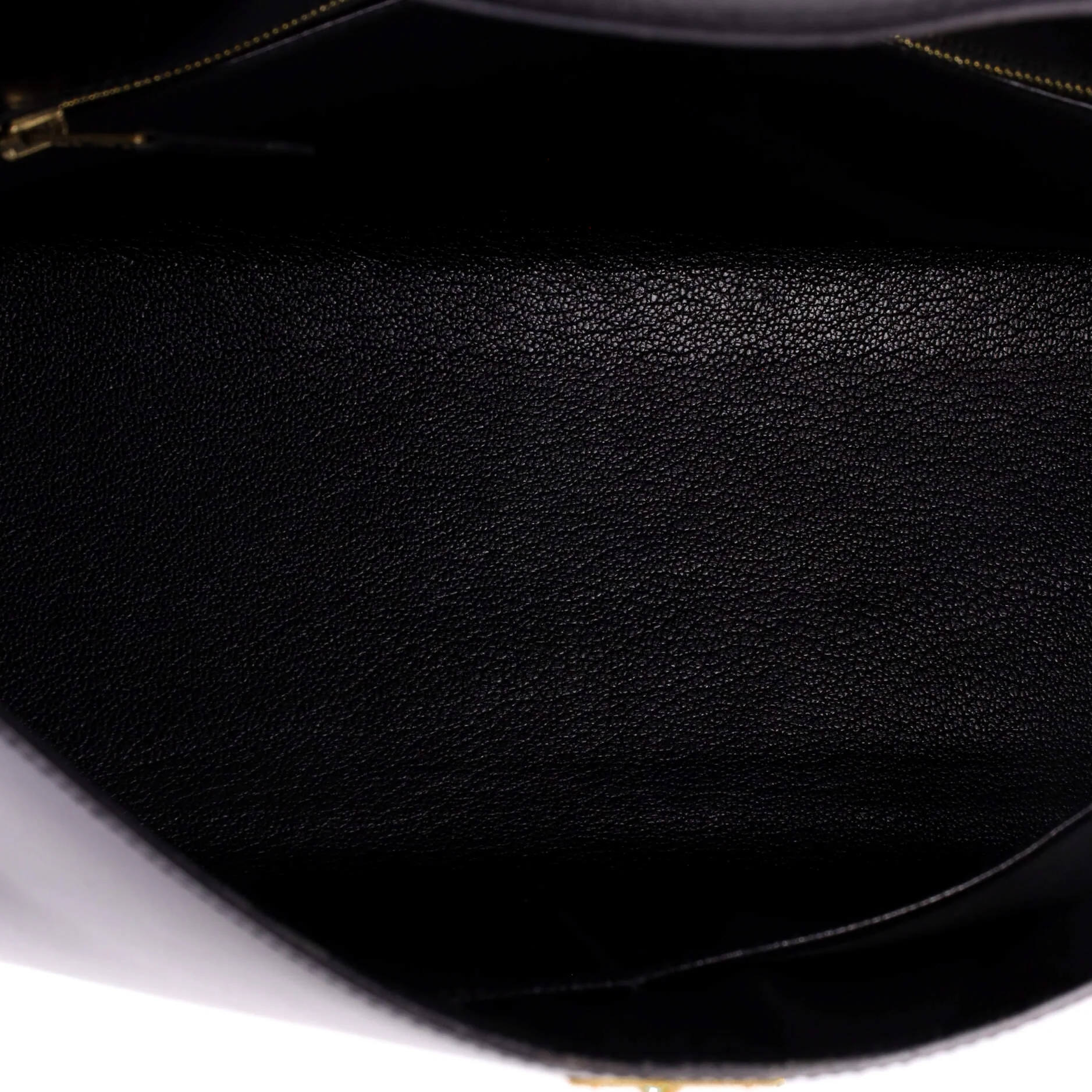 Kelly Handbag Noir Box Calf with Gold Hardware 32 - Image 7