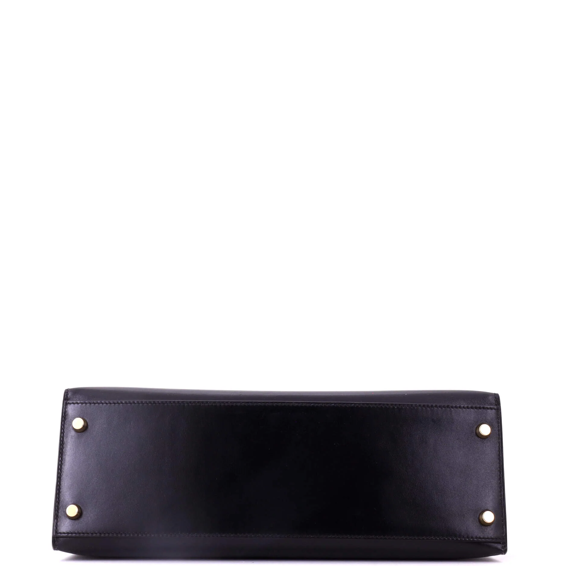 Kelly Handbag Noir Box Calf with Gold Hardware 32 - Image 5