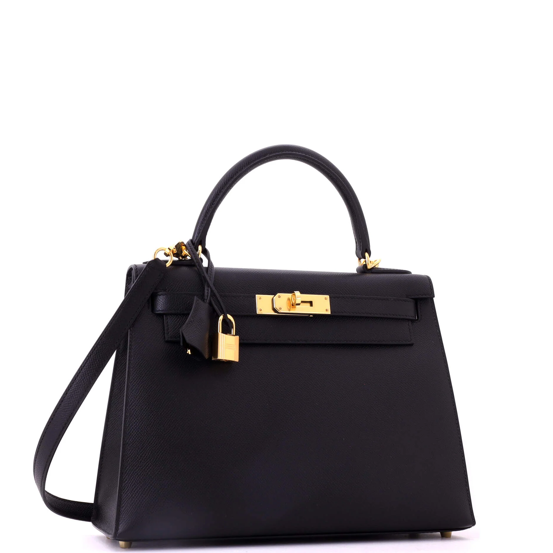 Kelly Handbag Noir Epsom with Gold Hardware 28 - Image 3
