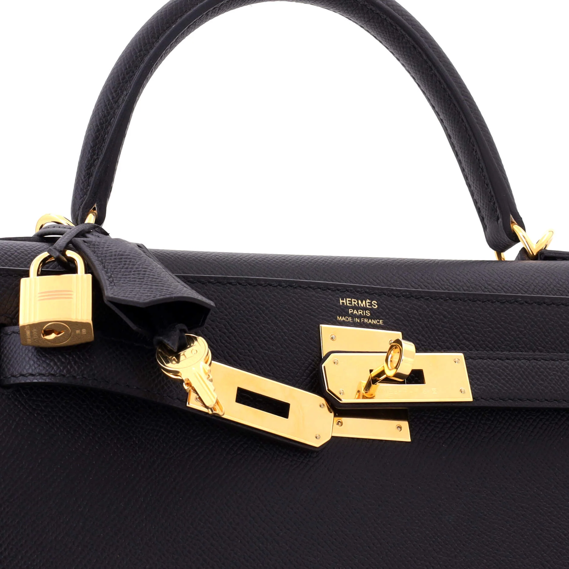 Kelly Handbag Noir Epsom with Gold Hardware 28 - Image 6