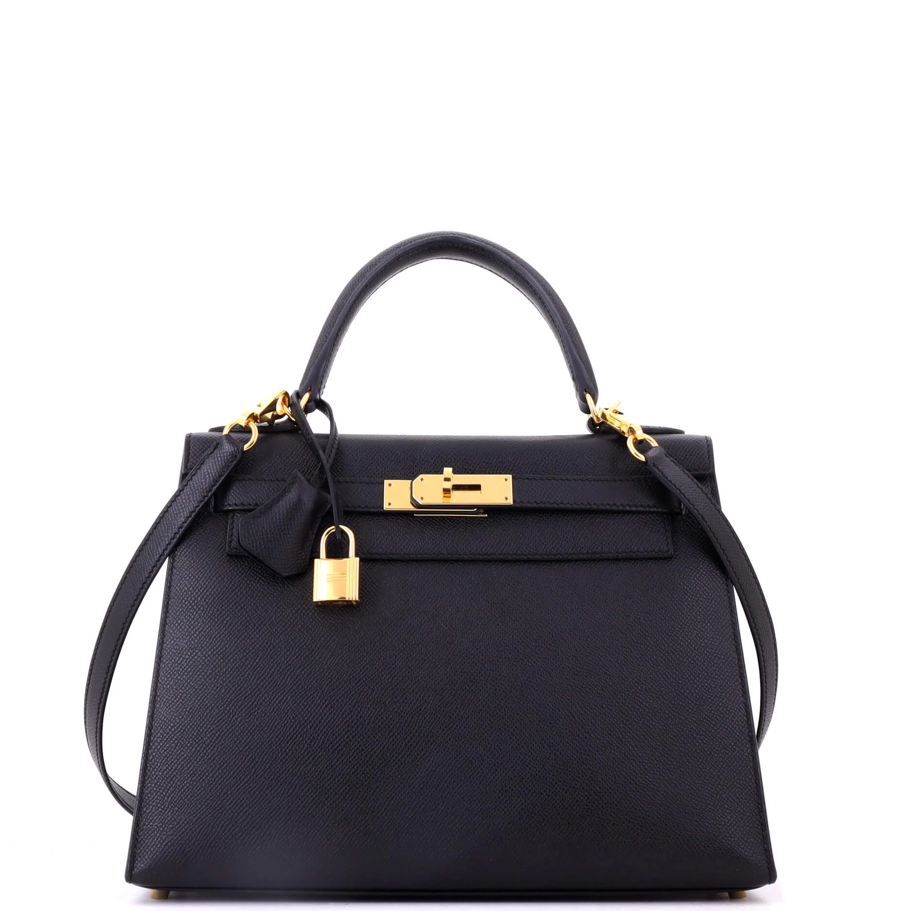 Kelly Handbag Noir Epsom with Gold Hardware 28