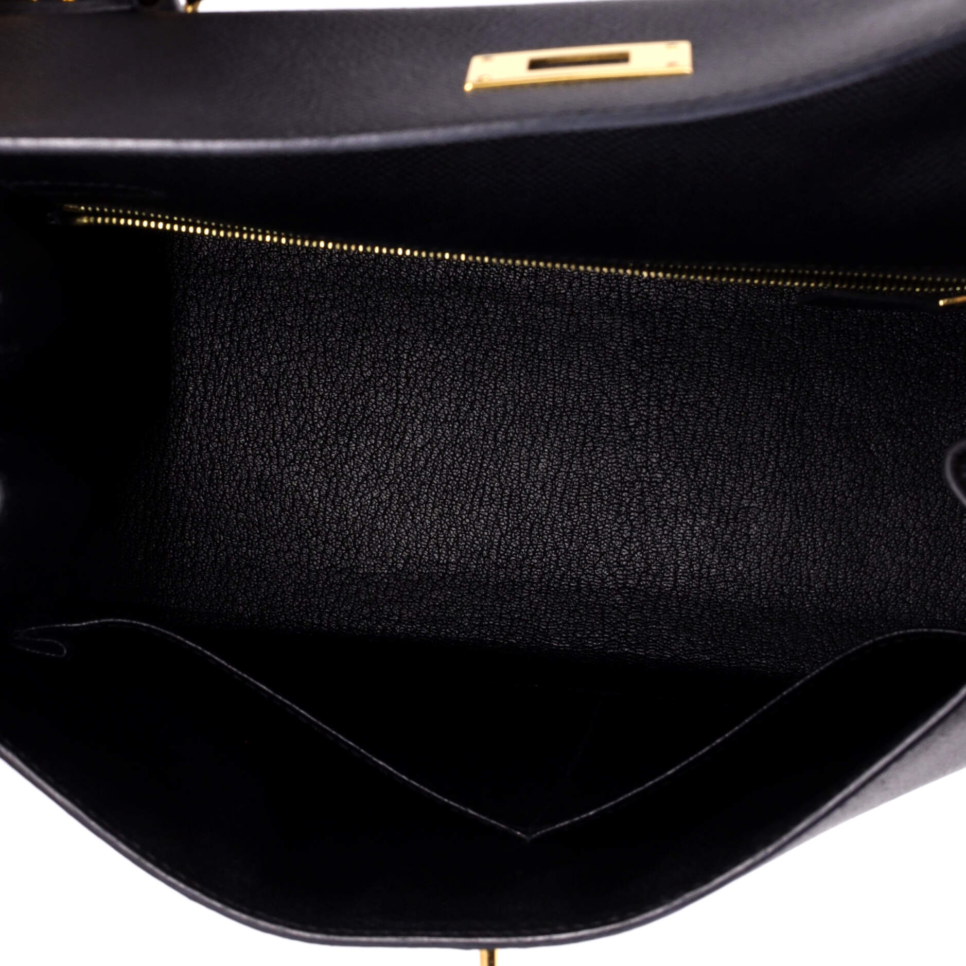 Kelly Handbag Noir Epsom with Gold Hardware 28 - Image 6
