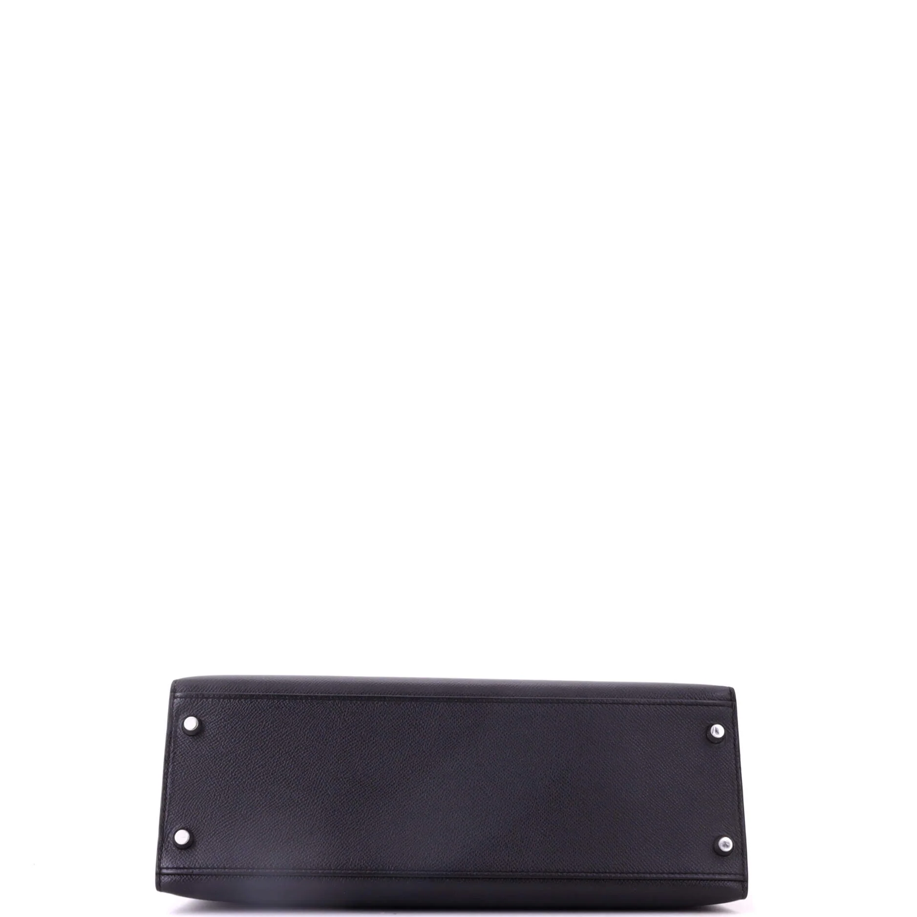Kelly Handbag Noir Epsom with Palladium Hardware 32 - Image 5