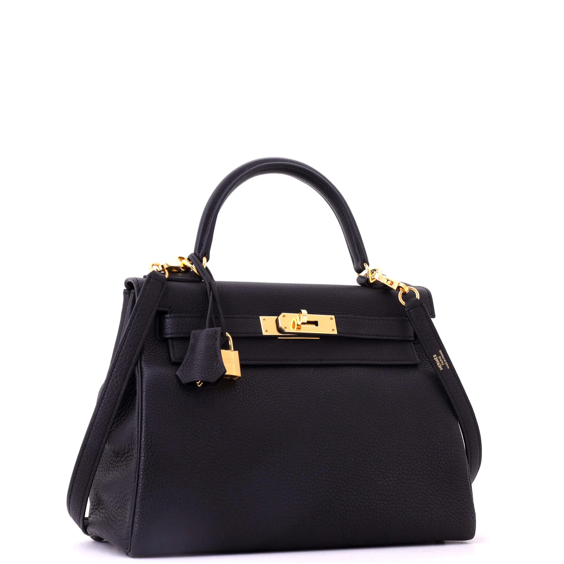 Kelly Handbag Noir Togo with Gold Hardware 28 - Image 3