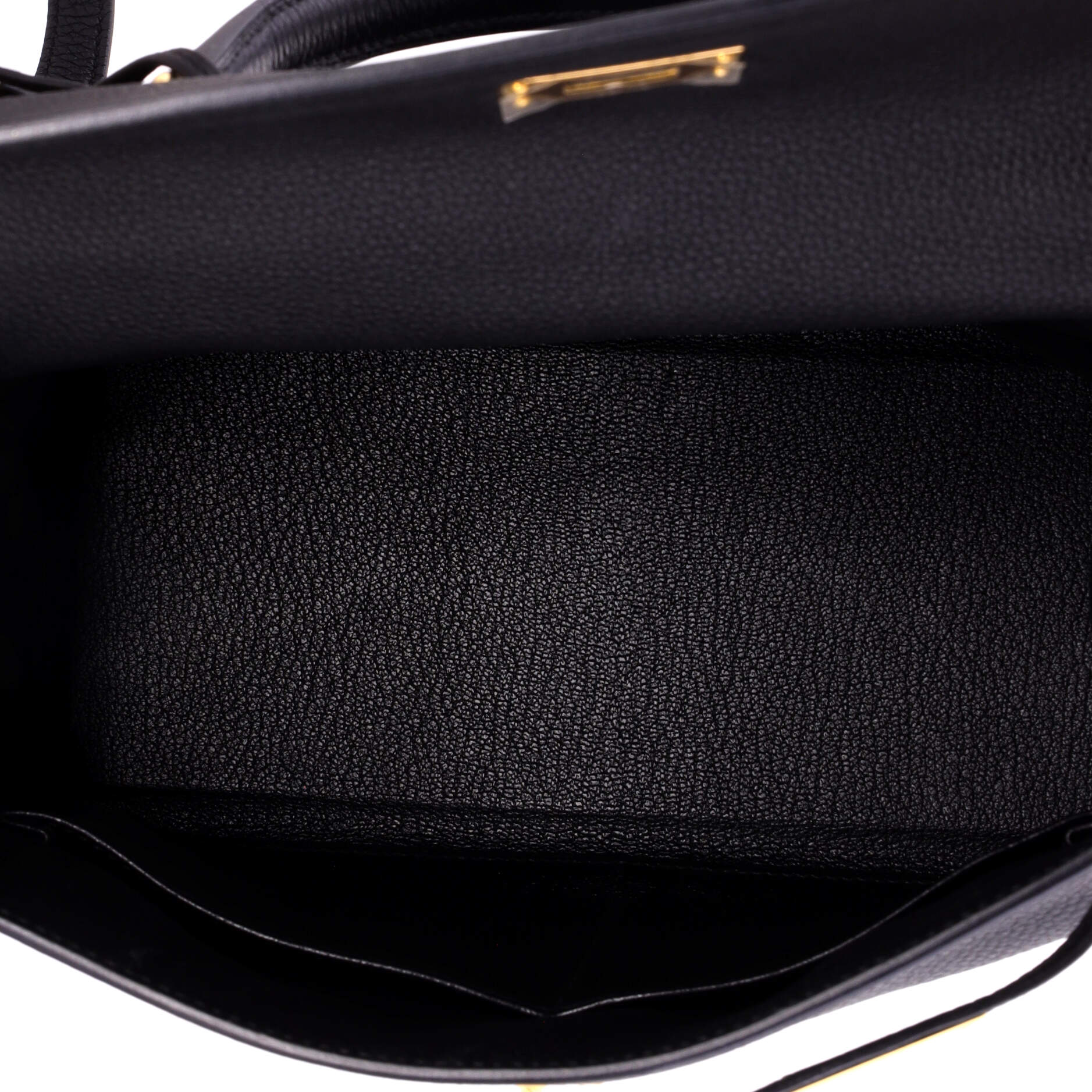 Kelly Handbag Noir Togo with Gold Hardware 28 - Image 6