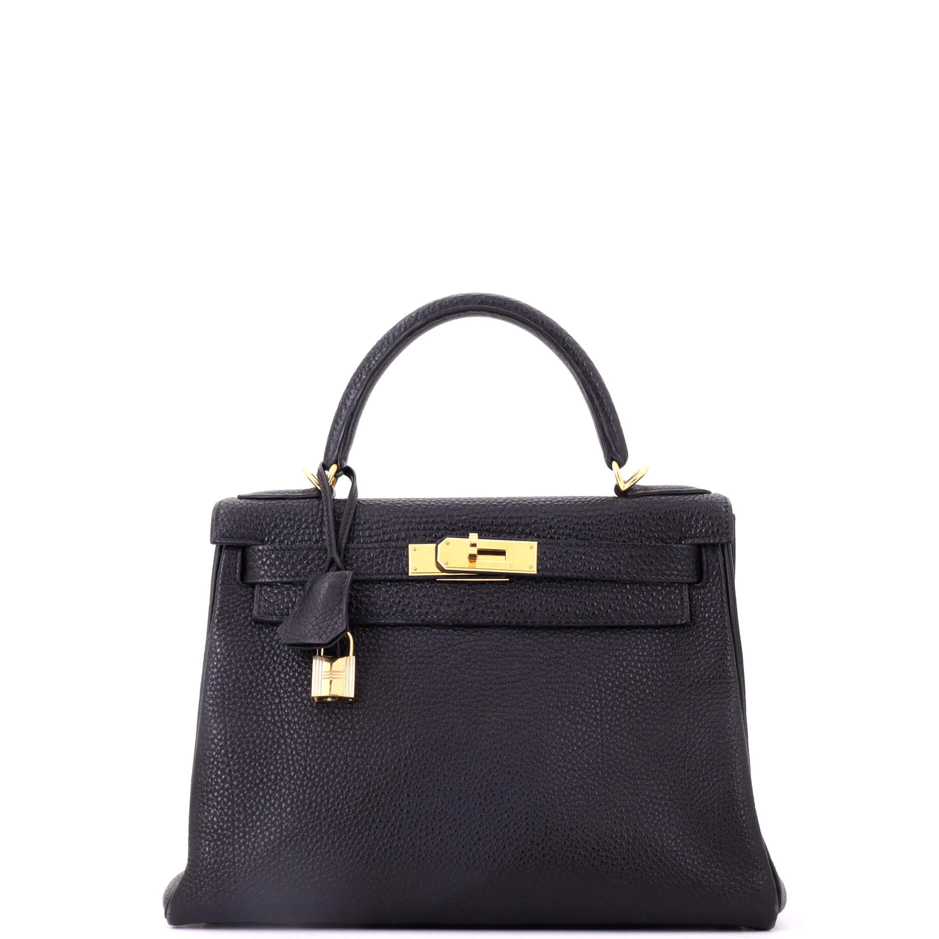 Kelly Handbag Noir Togo with Gold Hardware 28