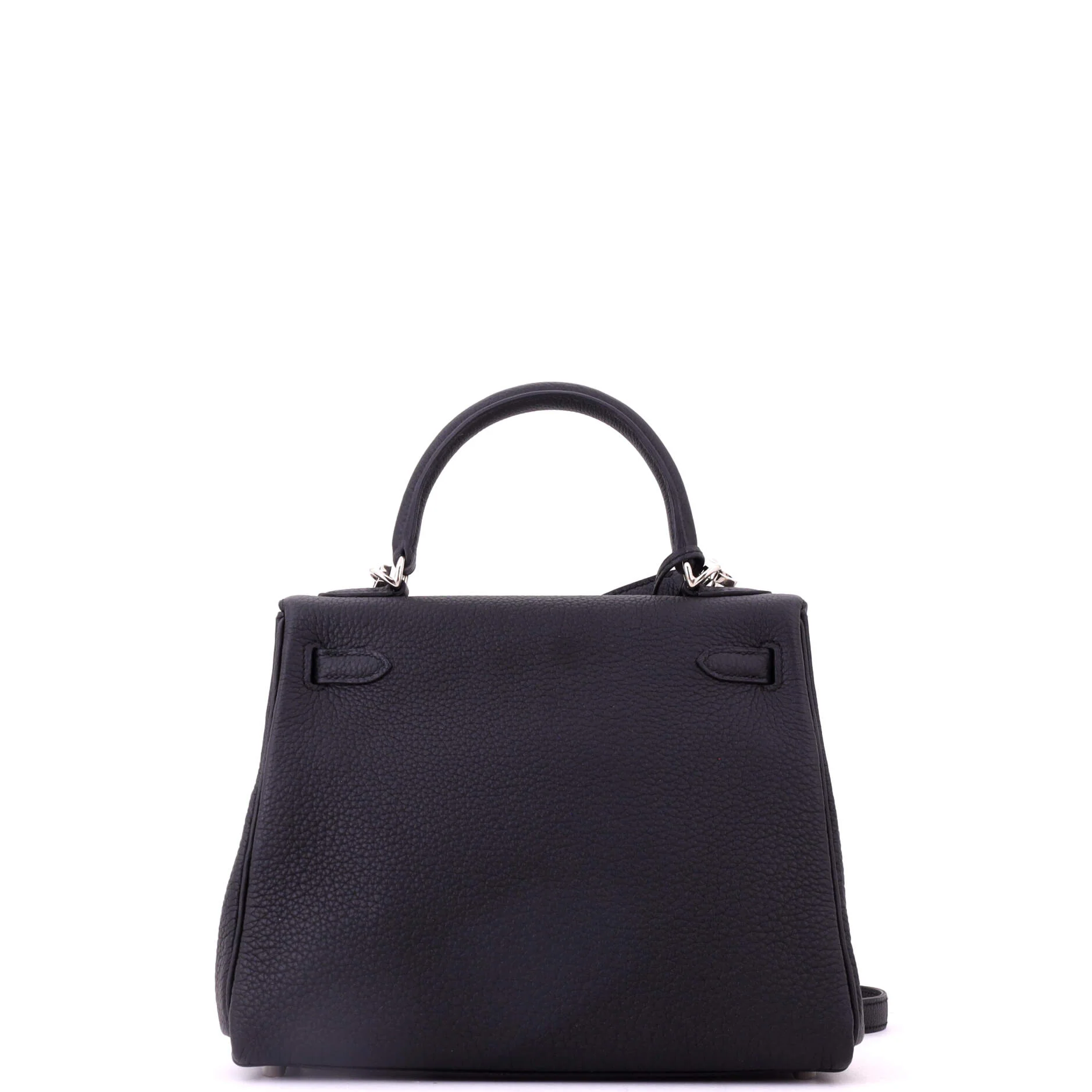 Kelly Handbag Noir Togo with Palladium Hardware 25 - Image 4