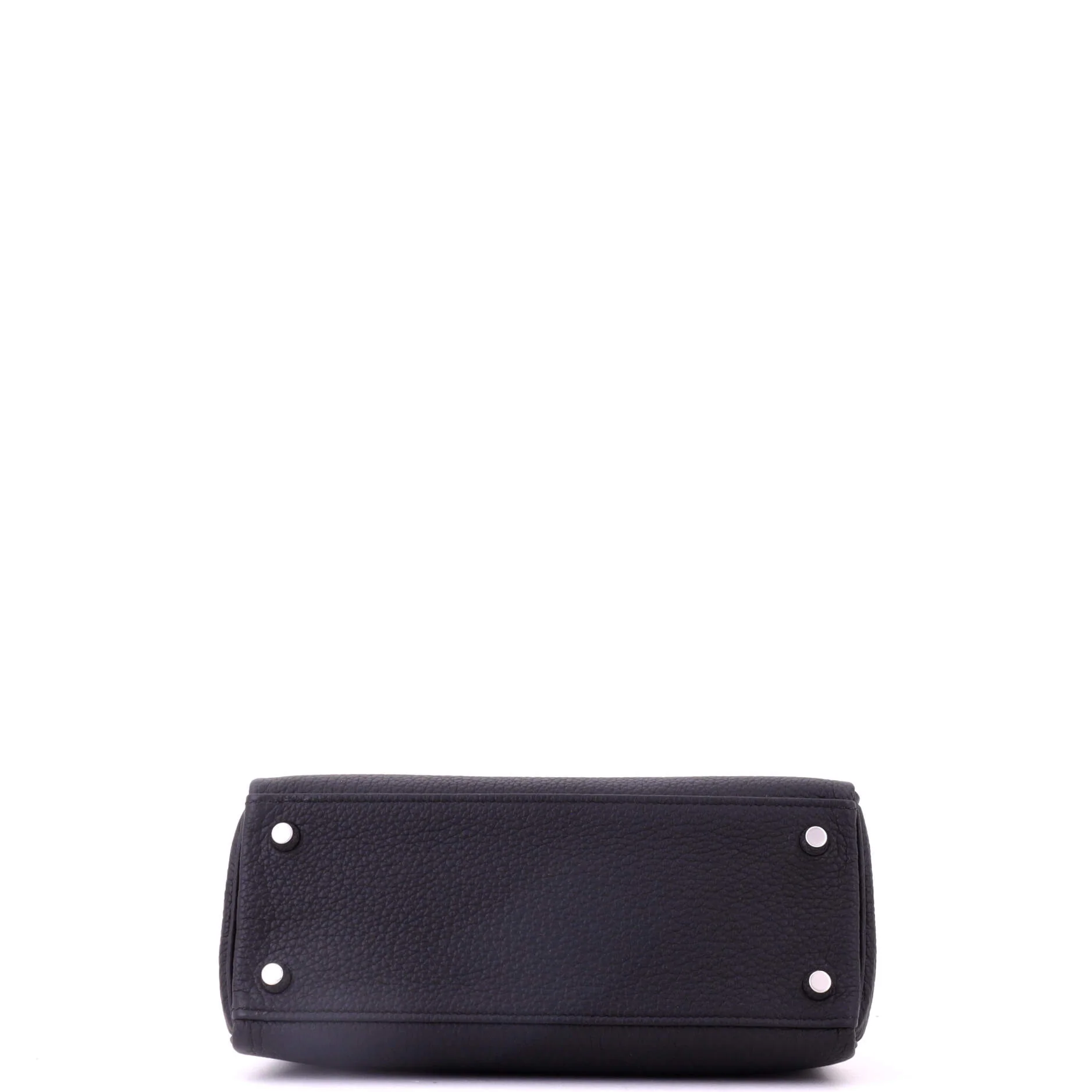 Kelly Handbag Noir Togo with Palladium Hardware 25 - Image 5