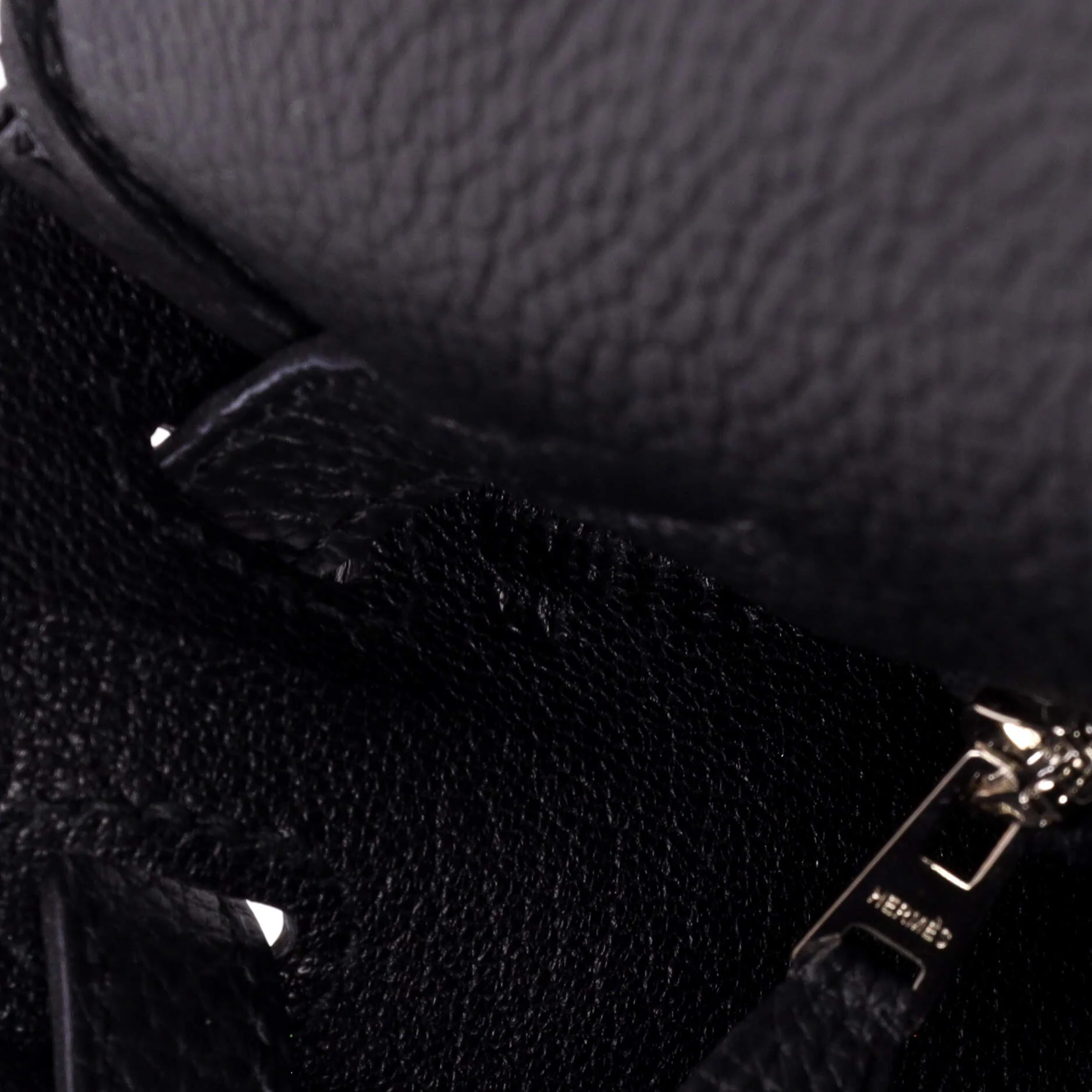 Kelly Handbag Noir Togo with Palladium Hardware 25 - Image 8