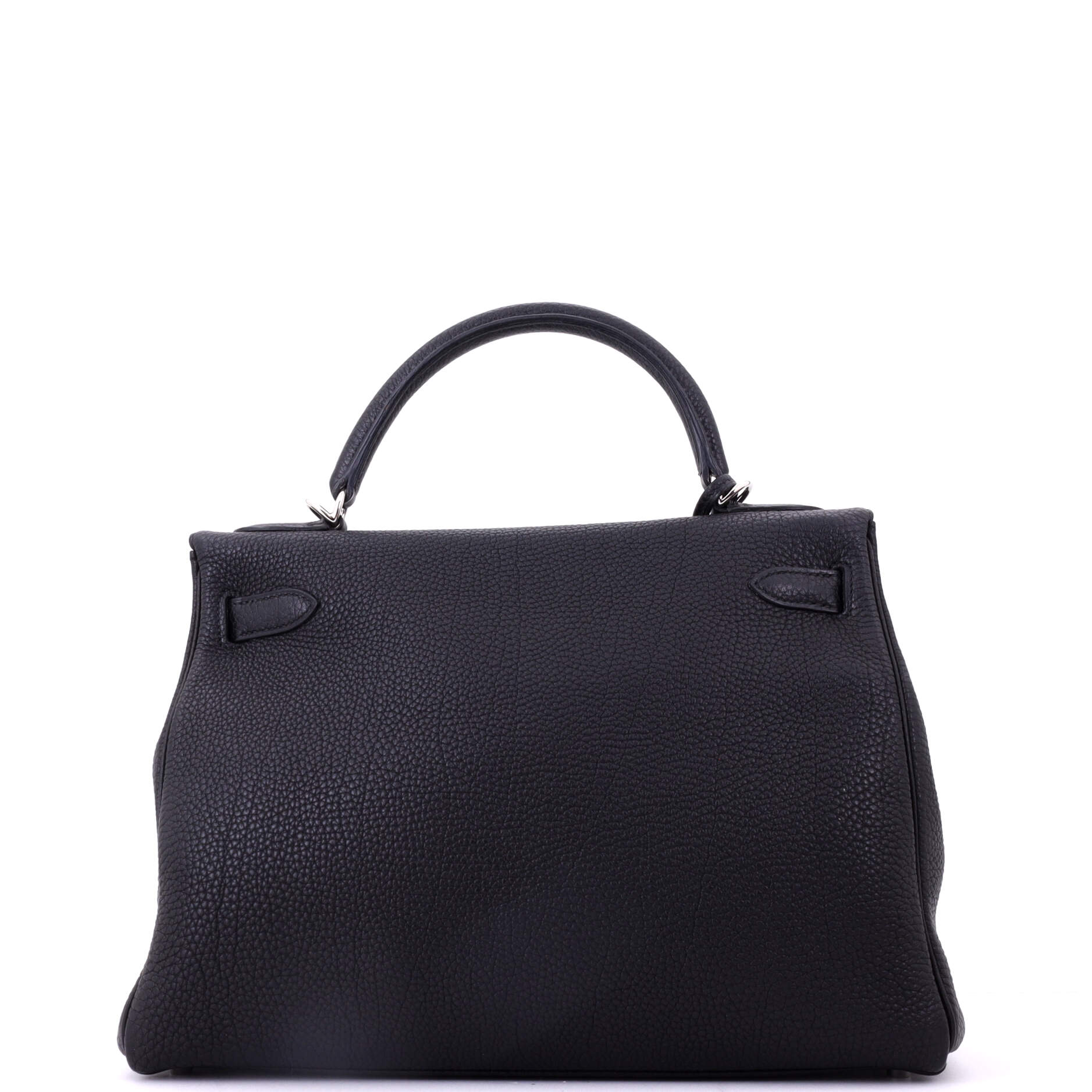 Kelly Handbag Noir Togo with Palladium Hardware 32 - Image 3