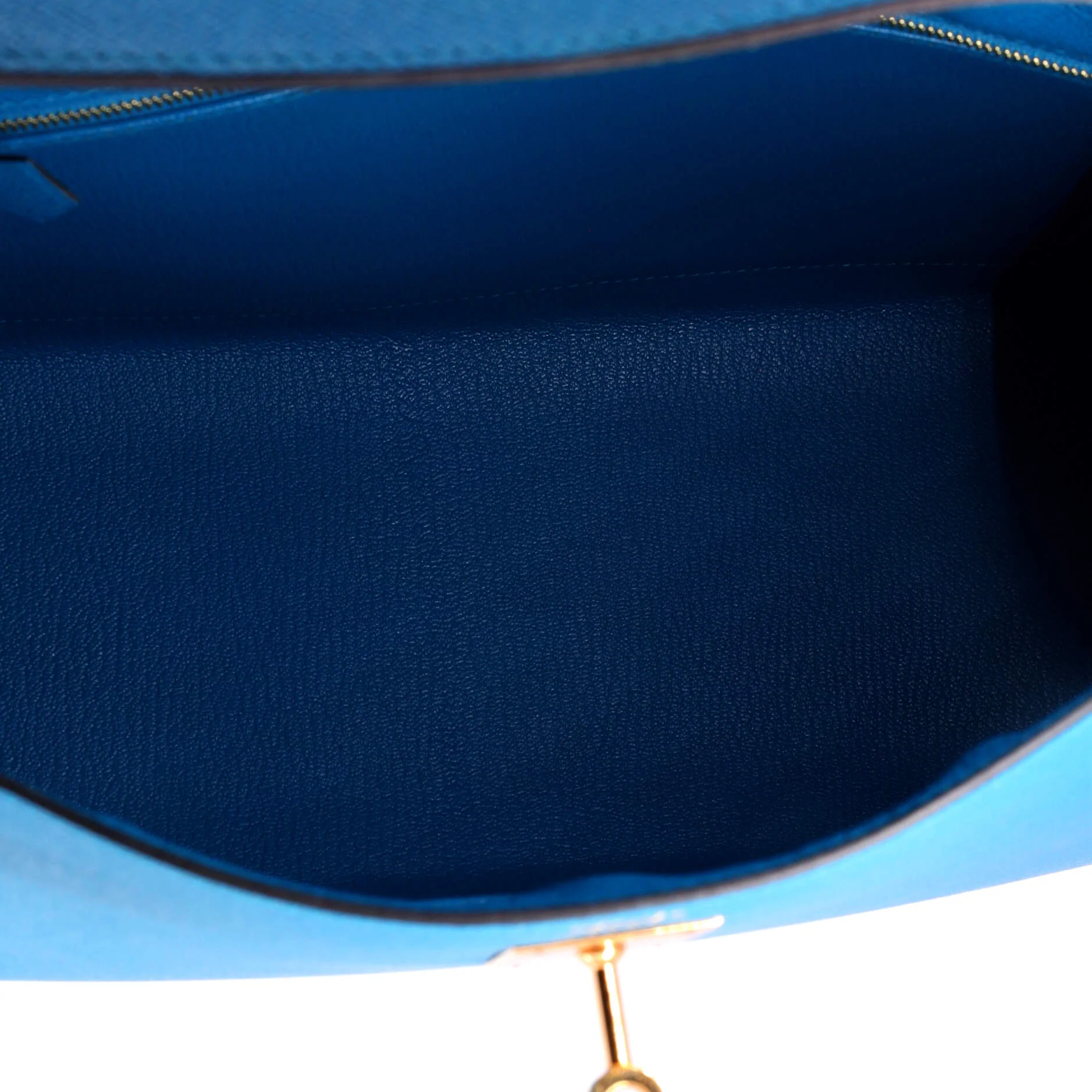 Kelly Handbag Bleu Zellige Epsom with Gold Hardware 32 - Image 6