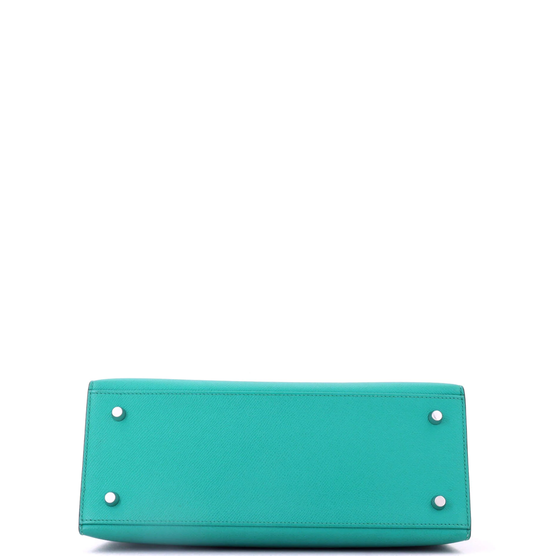 Kelly Handbag Bleu Paon Epsom with Palladium Hardware 28 - Image 4