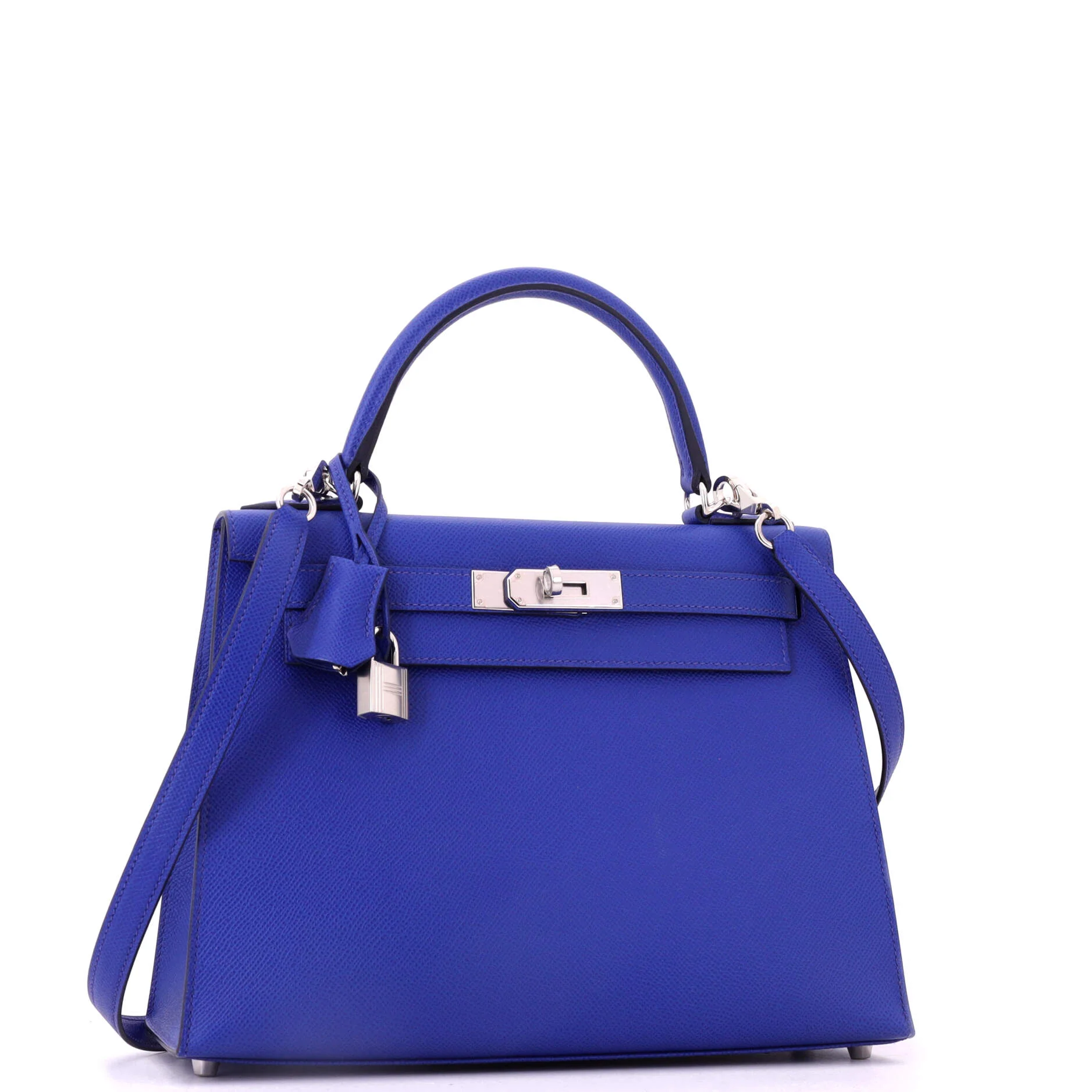 Kelly Handbag Bleu Royal Epsom with Palladium Hardware 28 - Image 2