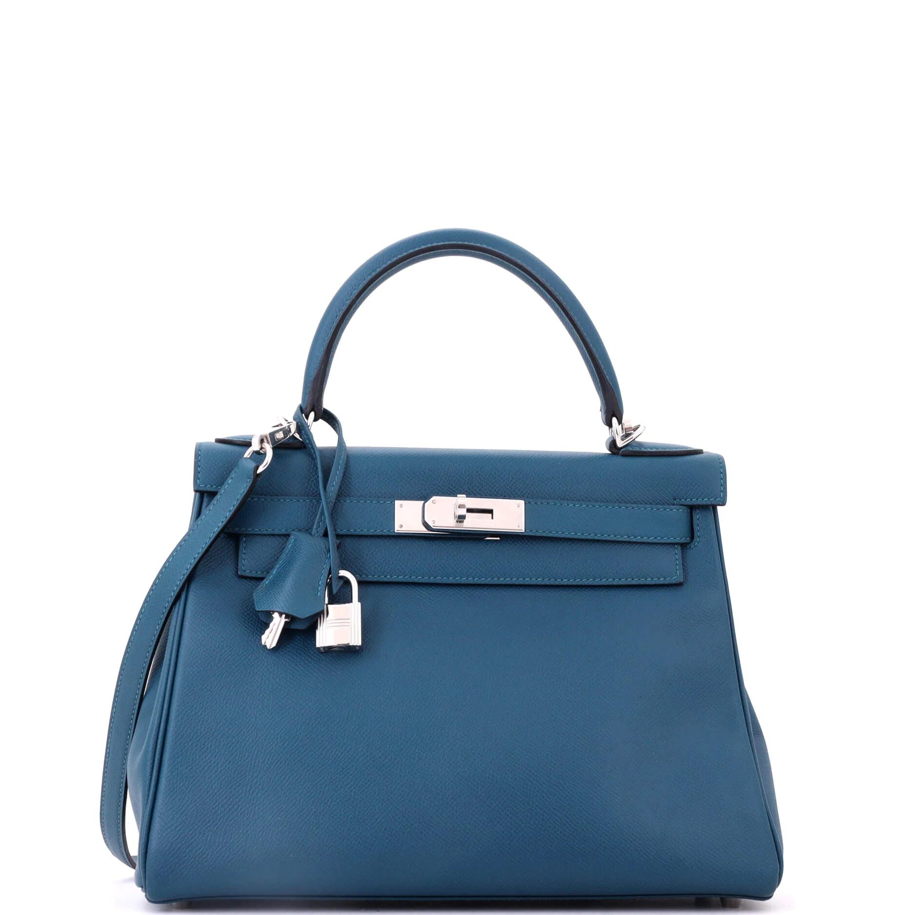 Kelly Handbag Colvert Epsom with Palladium Hardware 28