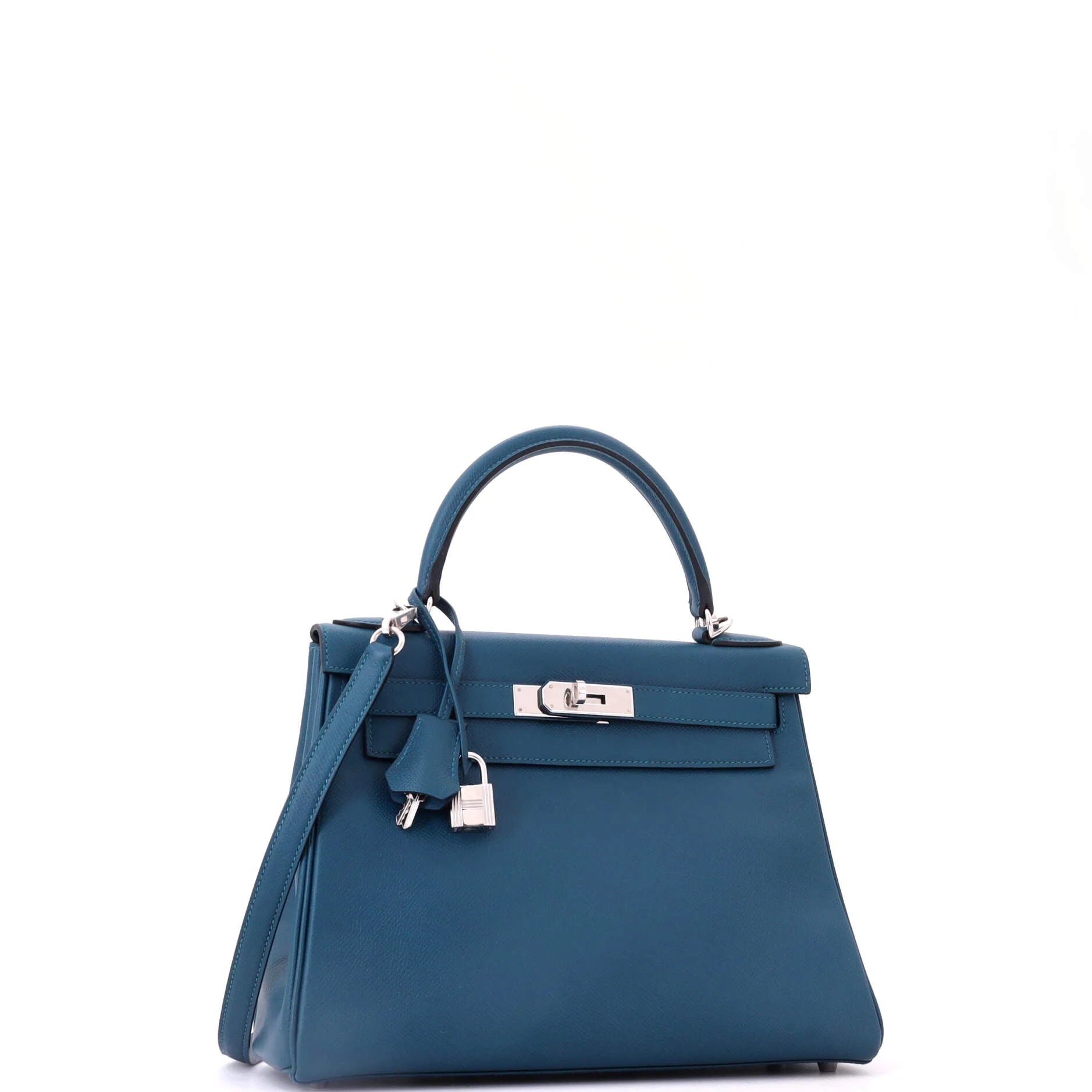 Kelly Handbag Colvert Epsom with Palladium Hardware 28 - Image 2