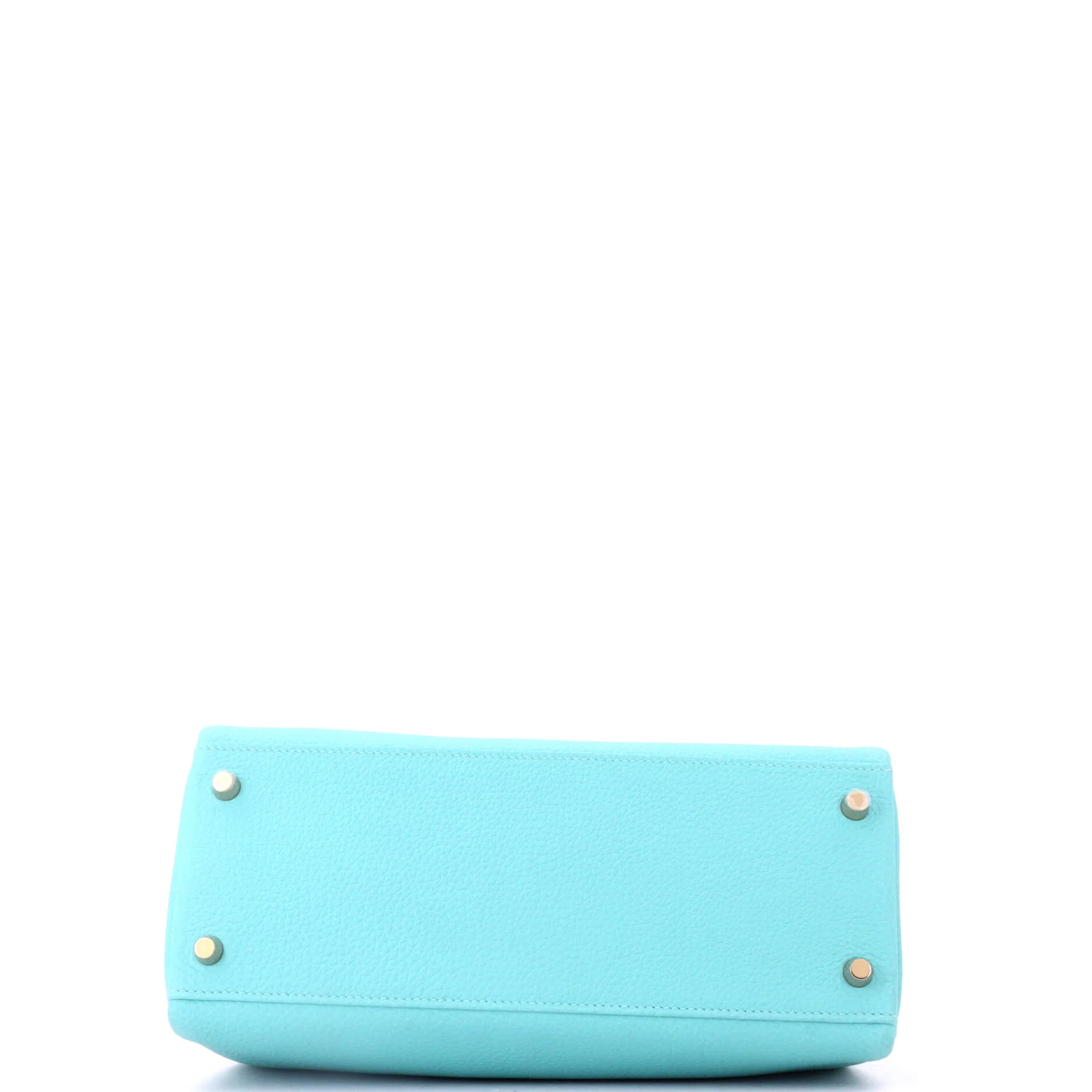 Kelly Handbag Bleu Atoll Togo with Gold Hardware 28 - Image 4