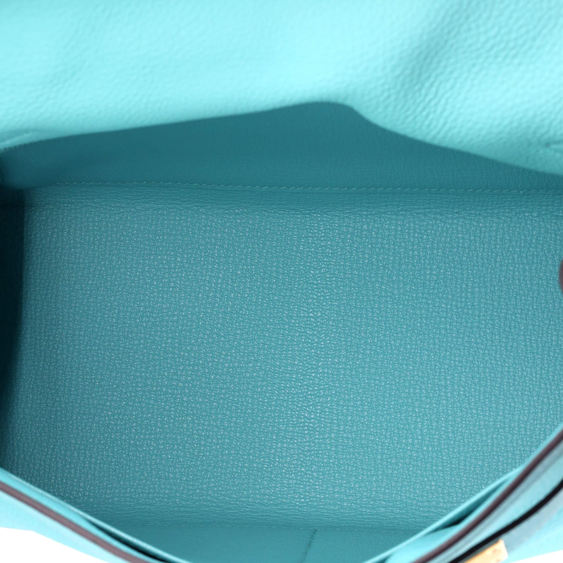 Kelly Handbag Bleu Atoll Togo with Gold Hardware 28 - Image 6