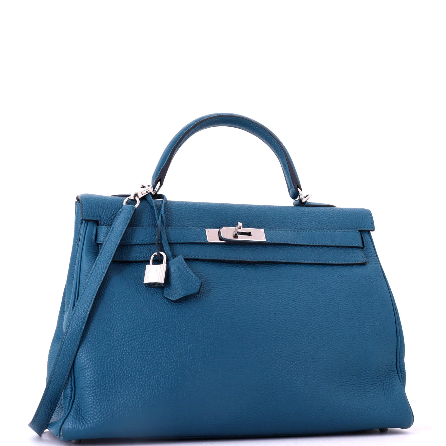 Kelly Handbag Bleu De Galice Togo with Palladium Hardware 35 - Image 2