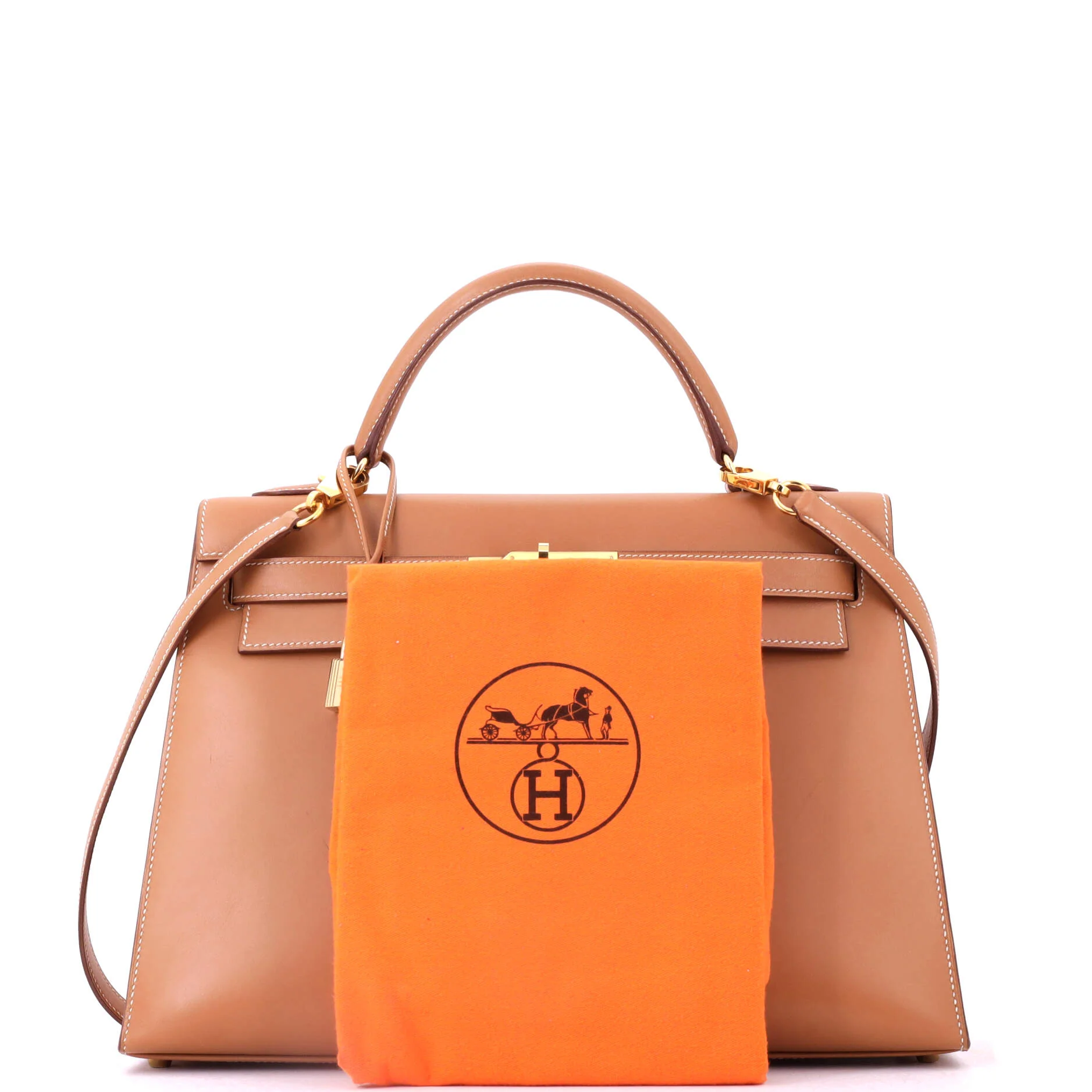Kelly Handbag Natural Chamonix with Gold Hardware 32 - Image 2