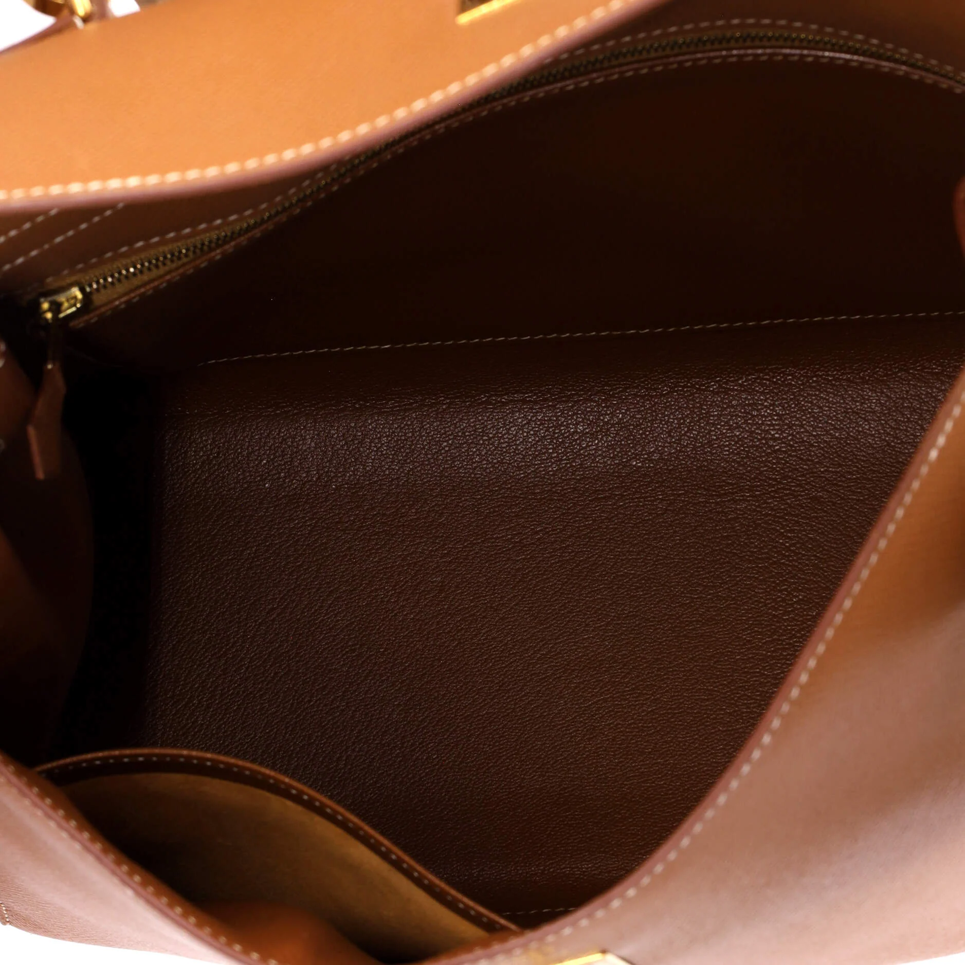 Kelly Handbag Gold Courchevel with Gold Hardware 32 - Image 6