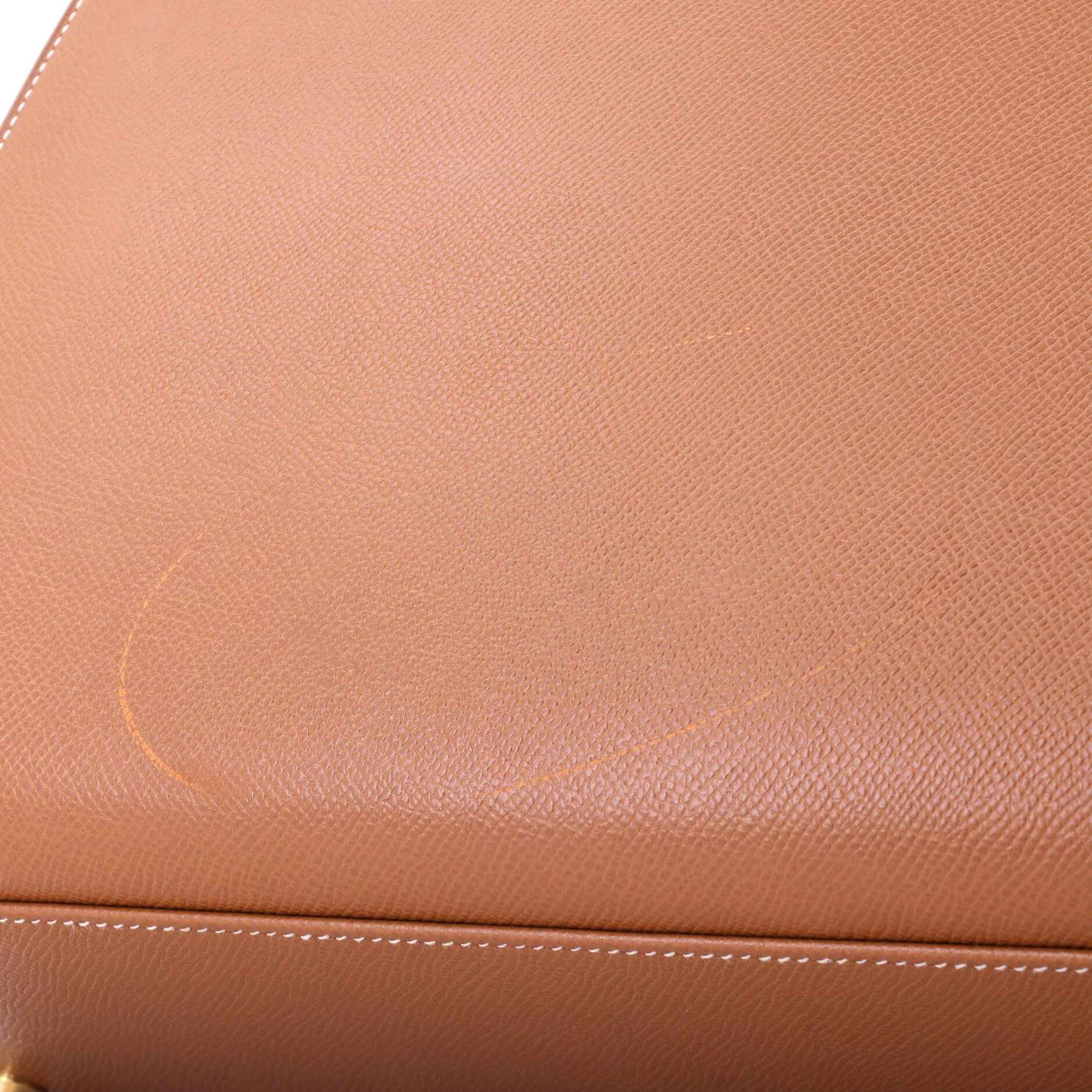 Kelly Handbag Gold Courchevel with Gold Hardware 32 - Image 8