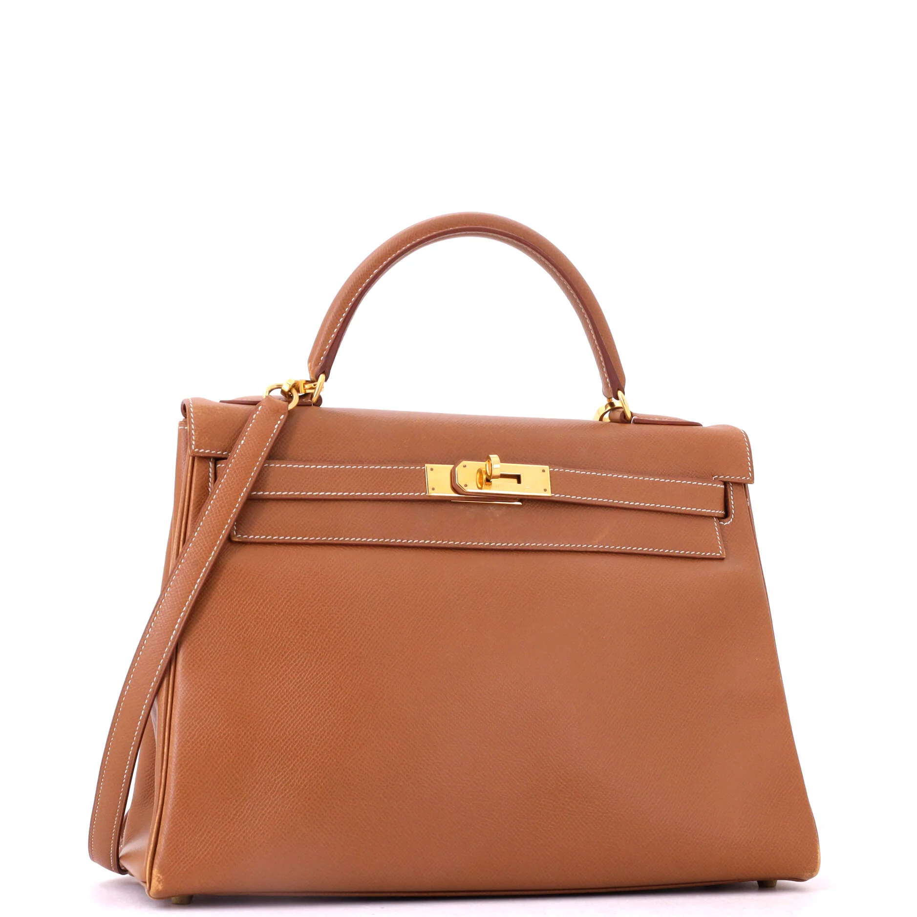 Kelly Handbag Gold Courchevel with Gold Hardware 32 - Image 2