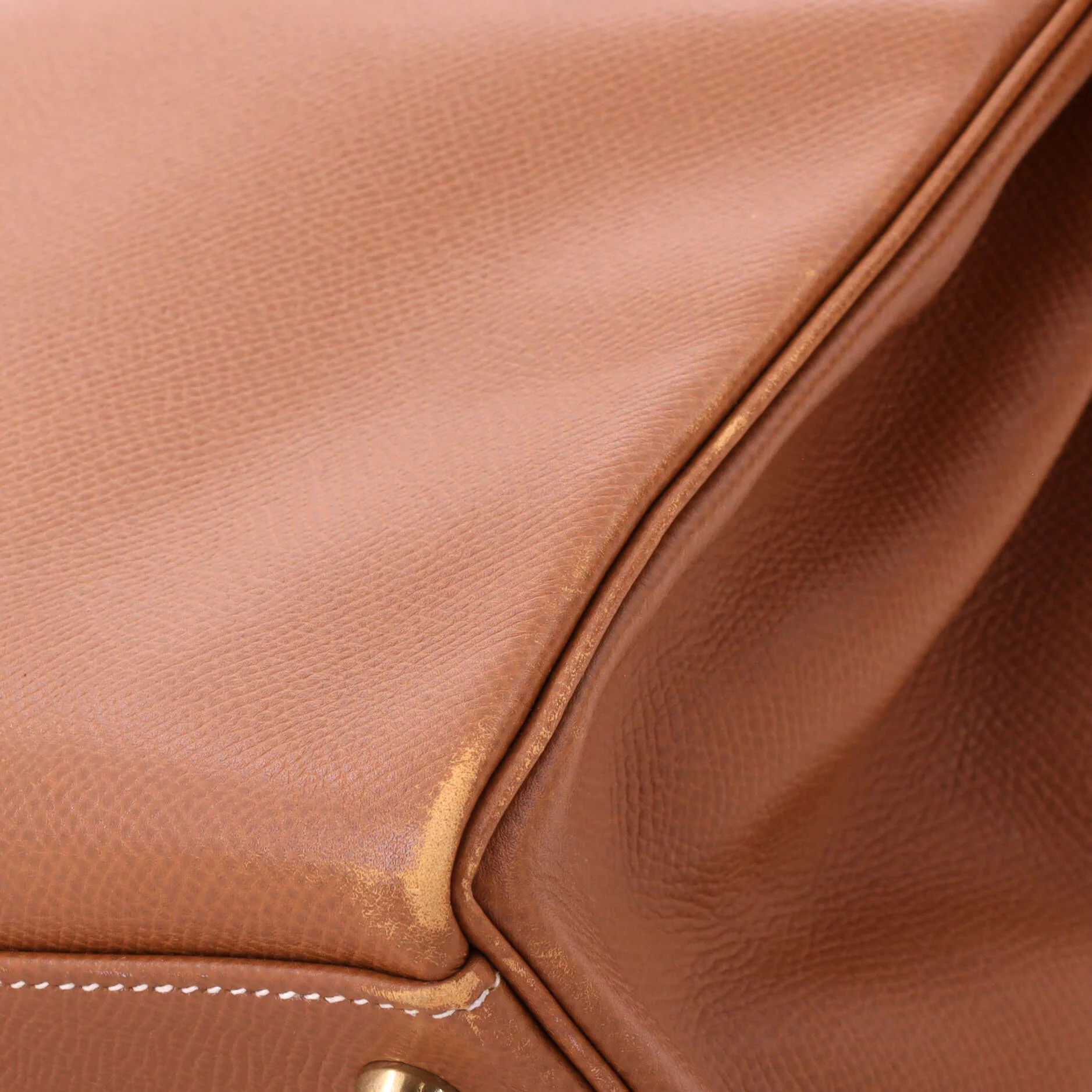 Kelly Handbag Gold Courchevel with Gold Hardware 32 - Image 8