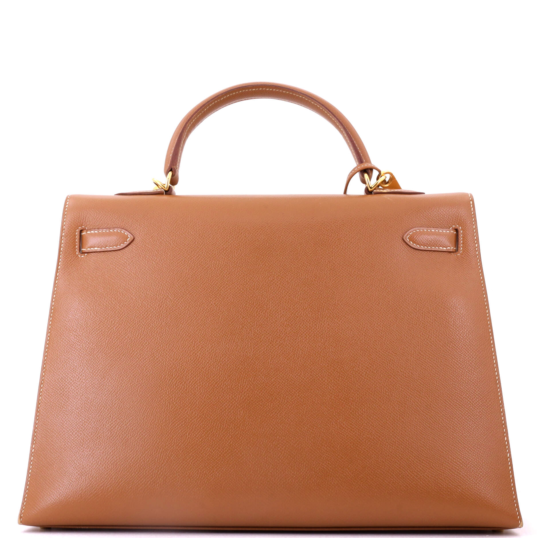 Kelly Handbag Gold Courchevel with Gold Hardware 35 - Image 4