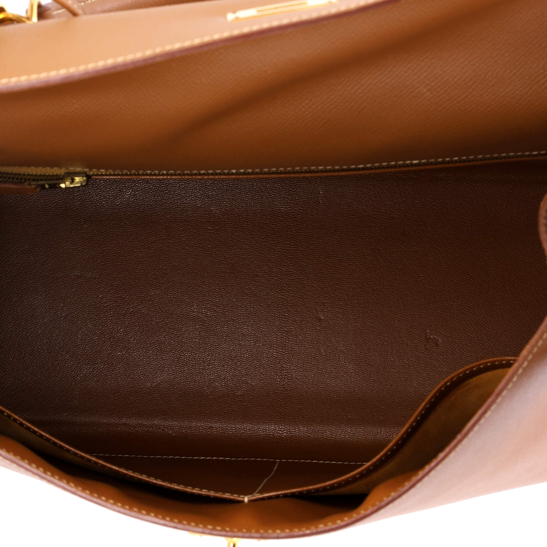 Kelly Handbag Gold Courchevel with Gold Hardware 35 - Image 6