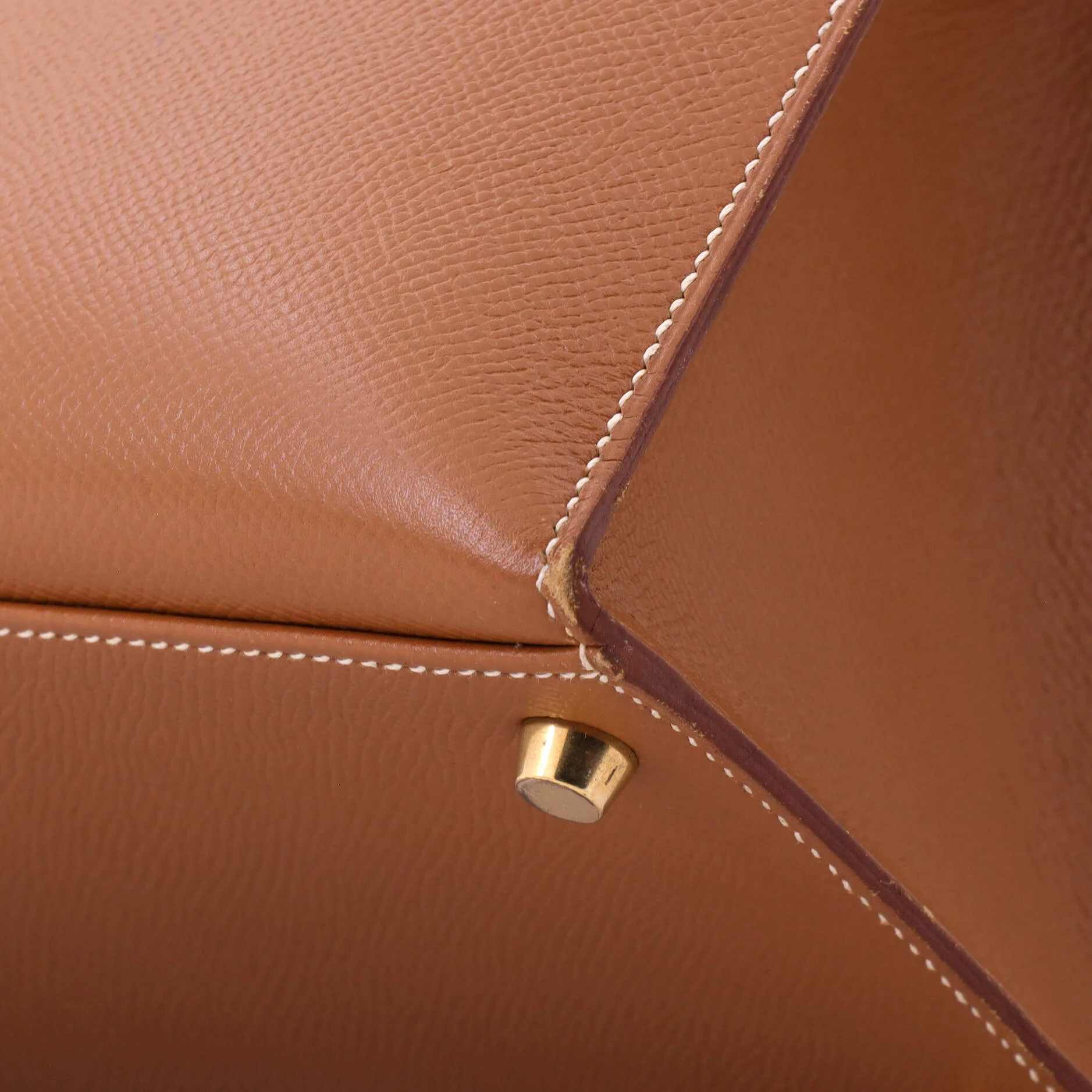 Kelly Handbag Gold Courchevel with Gold Hardware 35 - Image 8