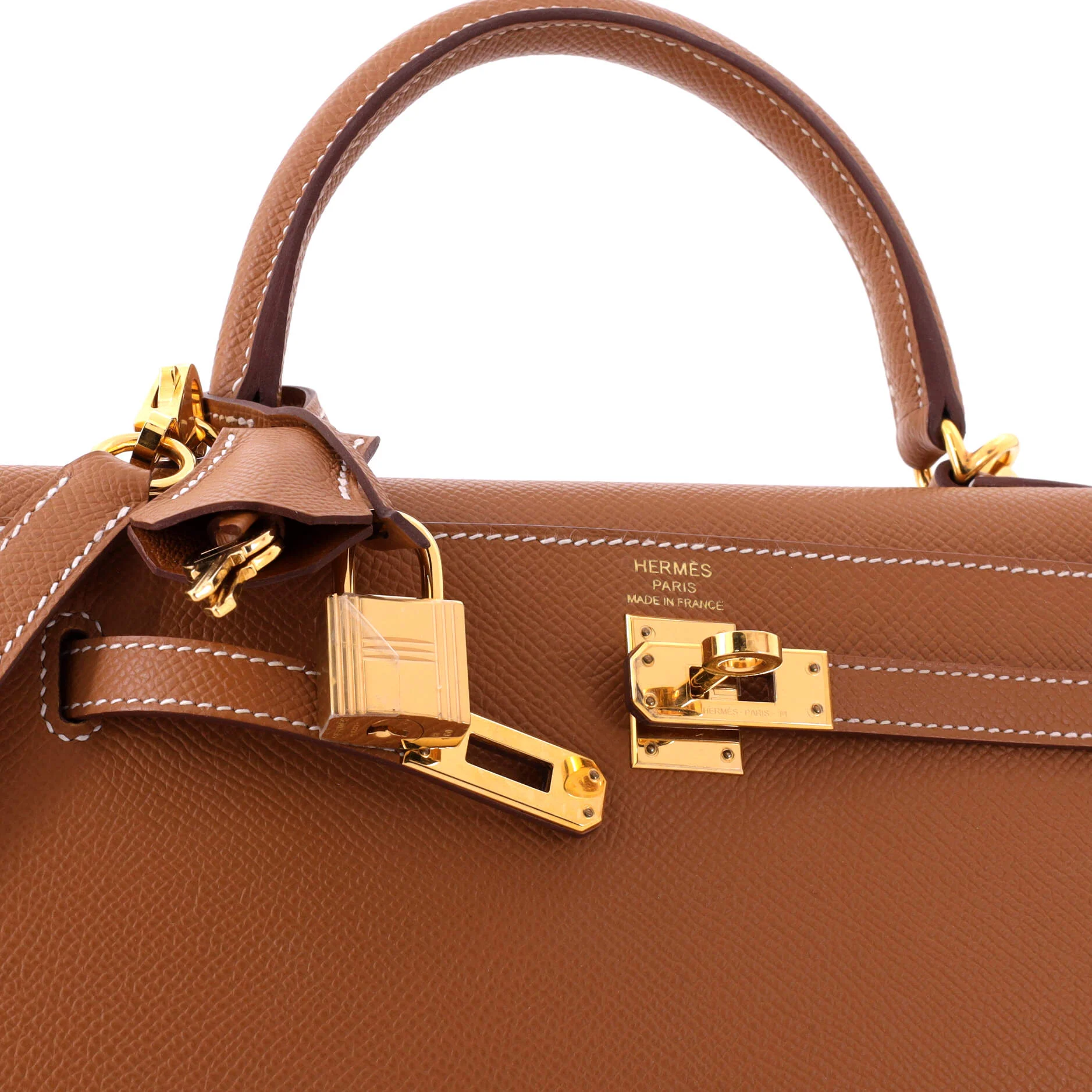 Kelly Handbag Gold Epsom with Gold Hardware 25 - Image 6